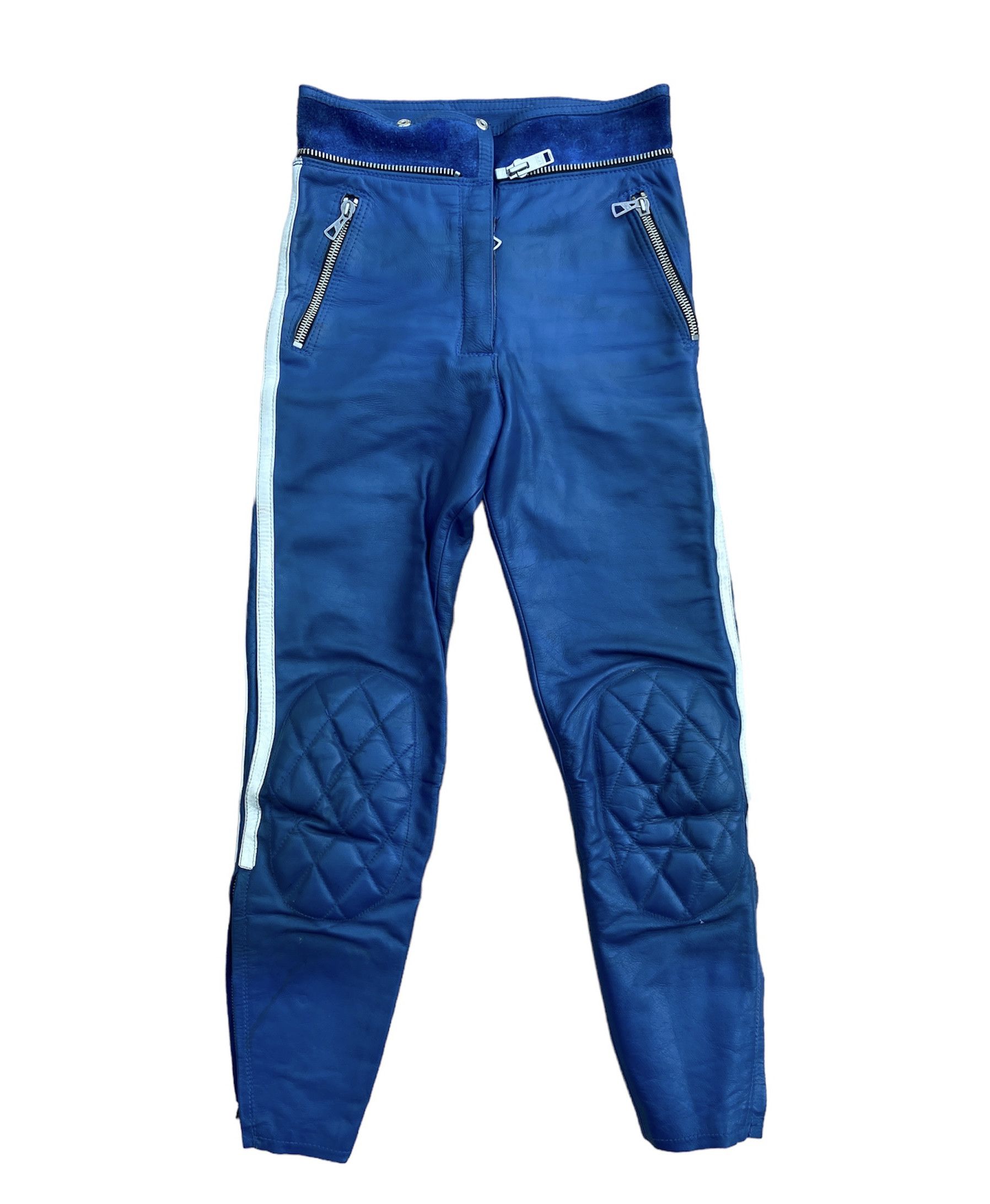 Vintage Vintage 80s German Motorcycle Racing Leather Biker Pants Size US 29 - 1 Thumbnail