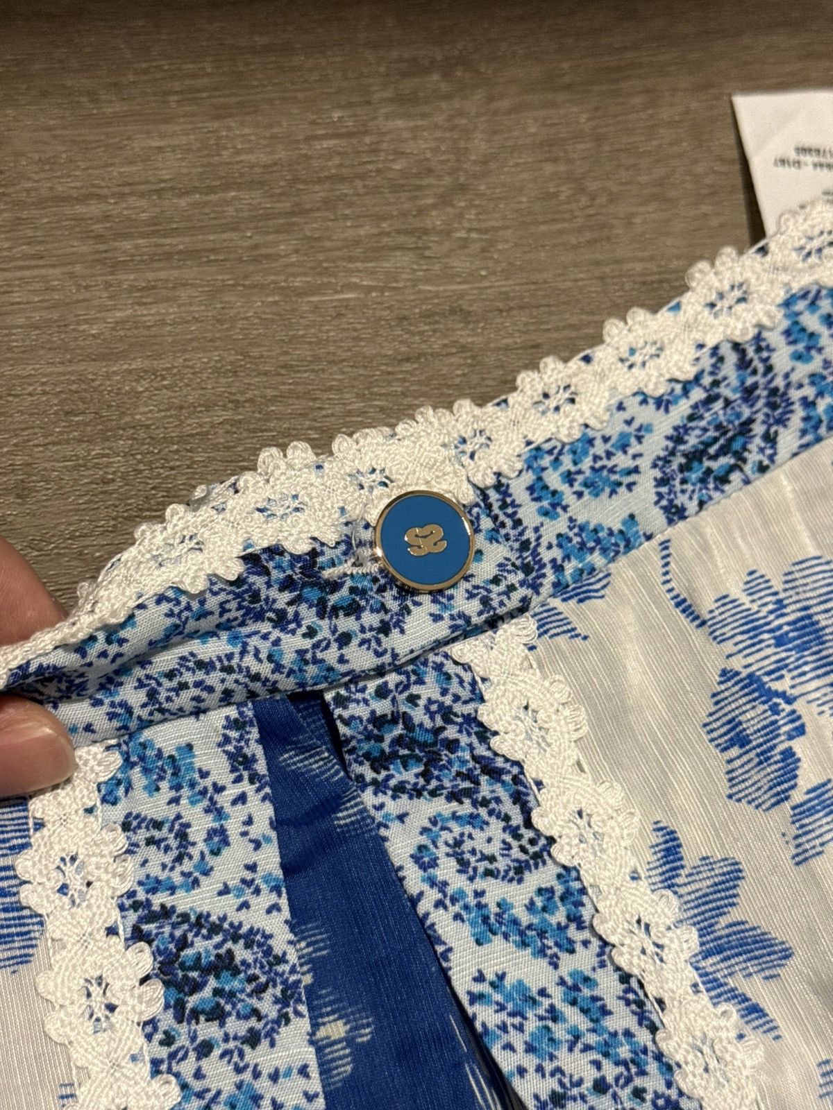 Sandro Sandro Blue Toile Floral Lace-Trim Skirt (NWT) – FR 34 / XS Size 25" / US 0 / IT 36 - 5 Thumbnail