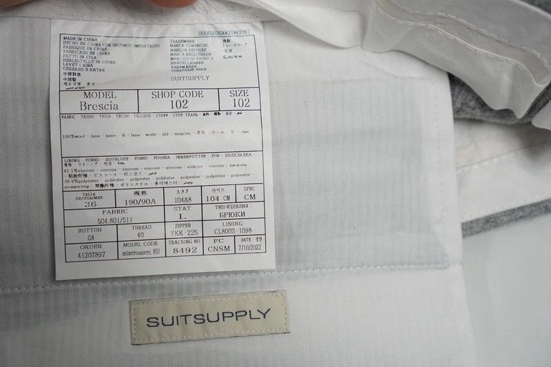 Suitsupply Men Suitsupply Brescia Trousers Flannel Wool Grey UK/US42L Size 42L - 6 Thumbnail