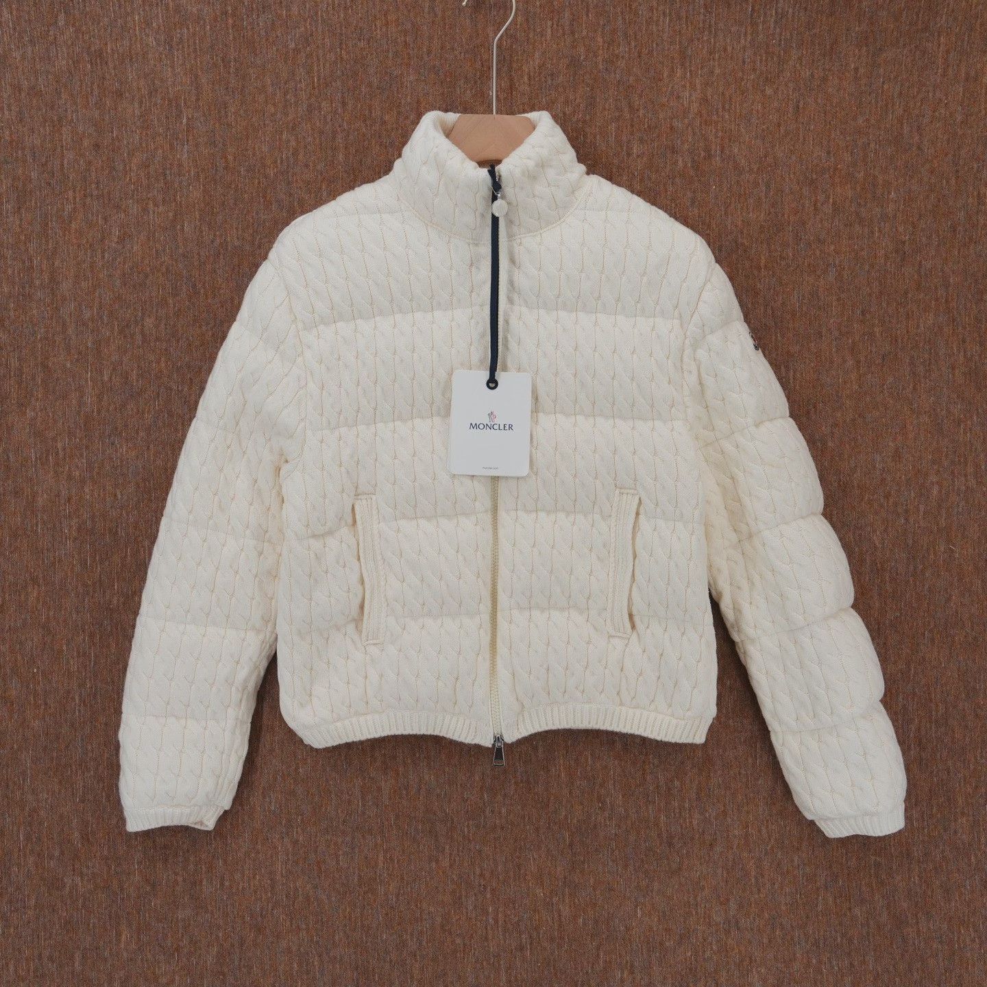 Moncler Moncler Knit Wool White Down Jacket S Women Size S / US 4 / IT 40 - 1 Thumbnail