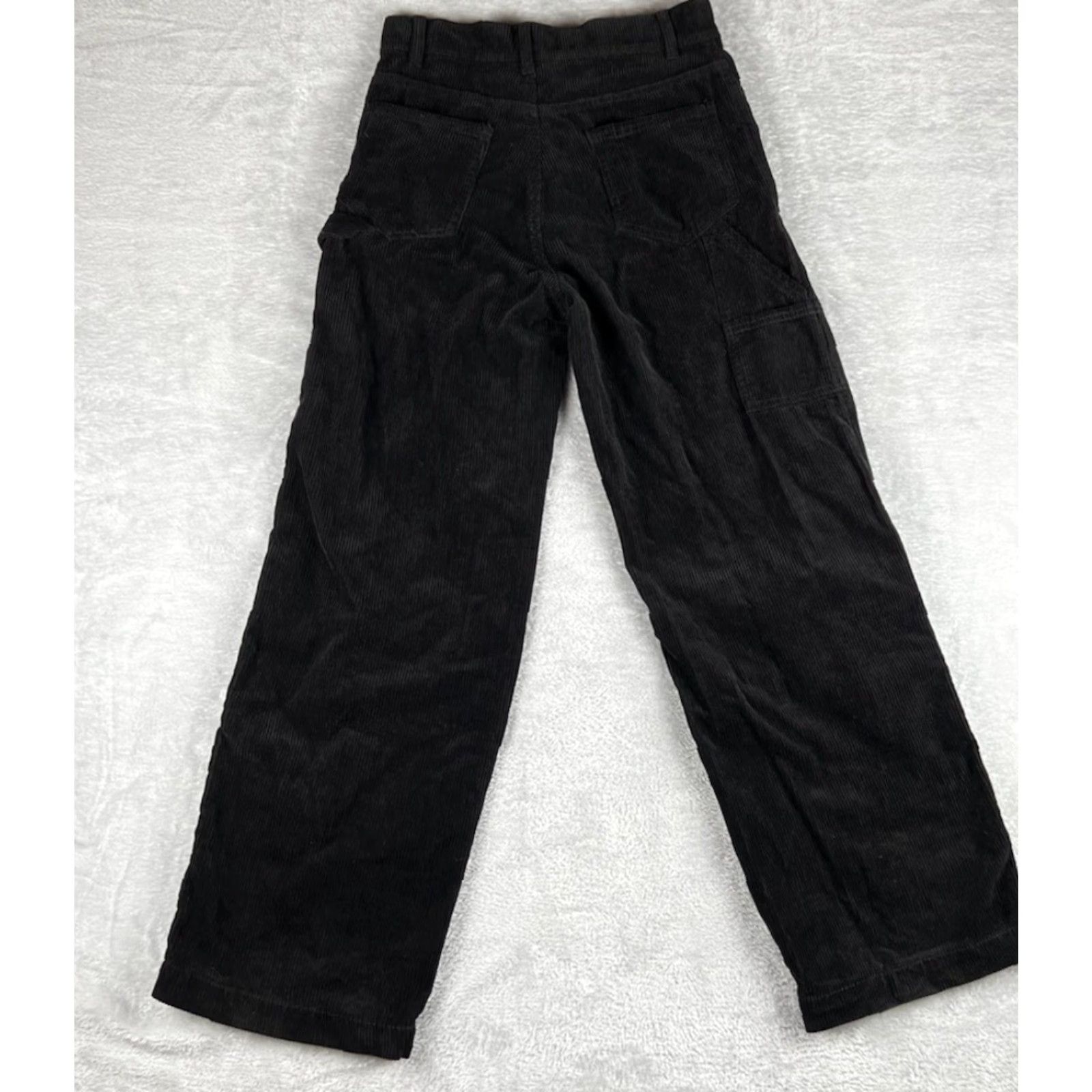 Vintage VINTAGE No Boundaries Womens 28x29.5 Black Corduroy Wide Leg Y2K Baggy Skater Grunge Pants Carpenter Wide-Leg 90s Grunge Womens Size ONE SIZE - 3 Thumbnail