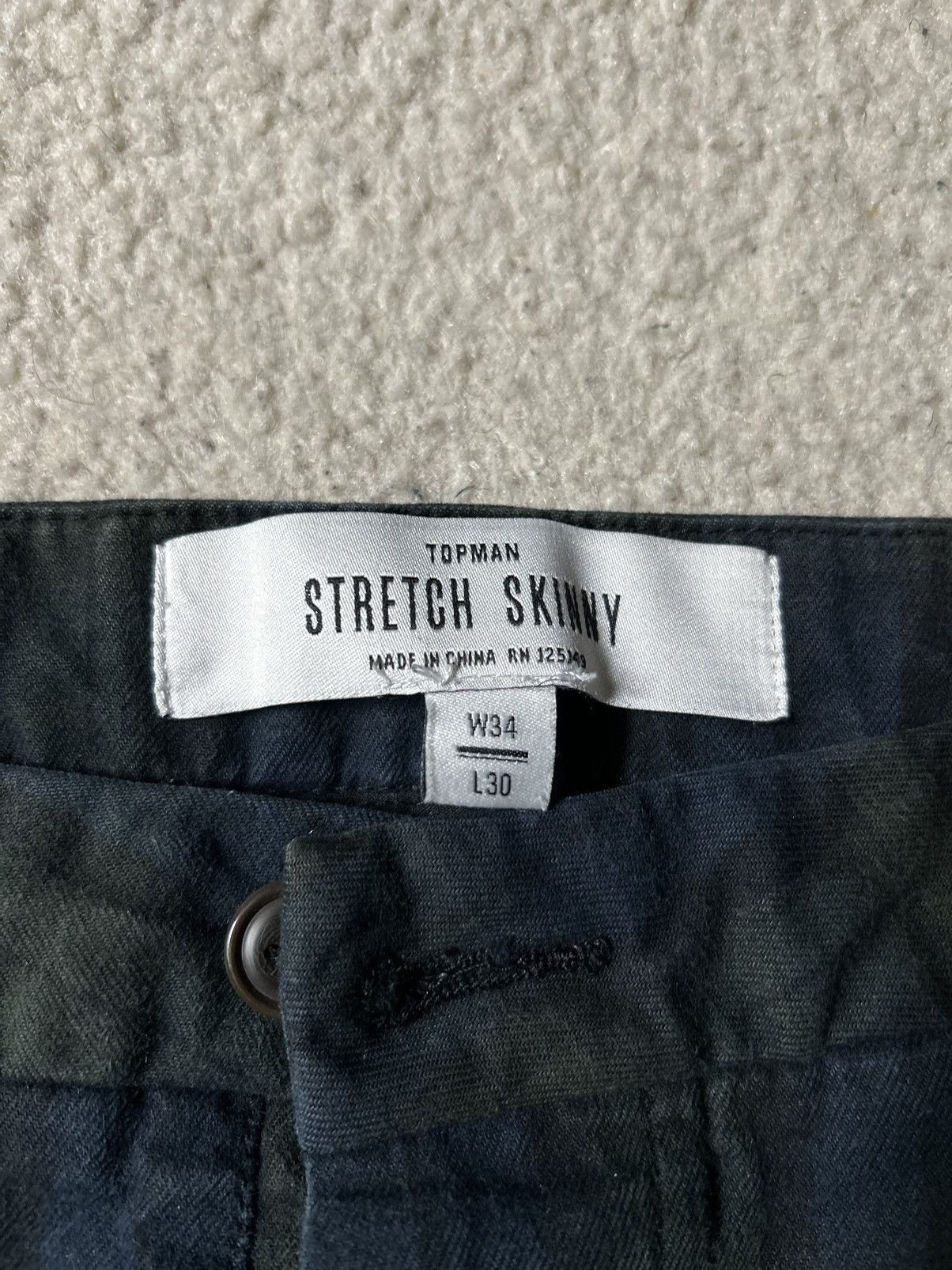 Topman Navy Green Plaid Stretch Skinny Pants Size US 34 / EU 50 - 3 Thumbnail