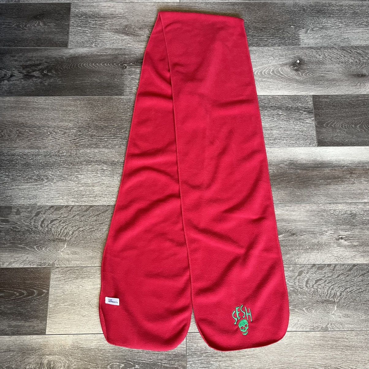 TeamSESH Team Sesh Fleece Scarf Red Green Skull Logo Size ONE SIZE - 1 Thumbnail