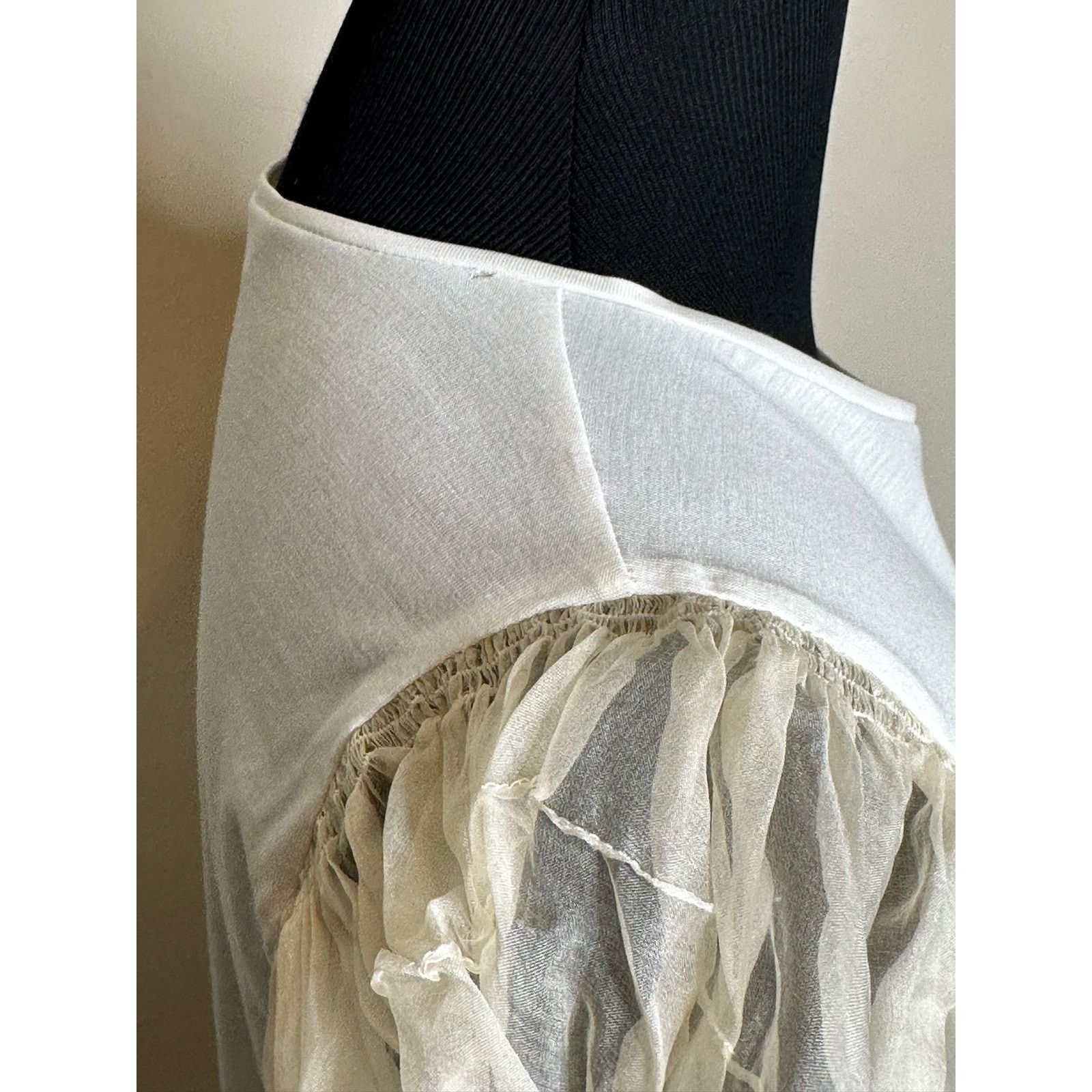 Sandro Sandro cream sheer puff chiffon sleeve blouse top size 2 Size XS / US 0-2 / IT 36-38 - 9 Thumbnail