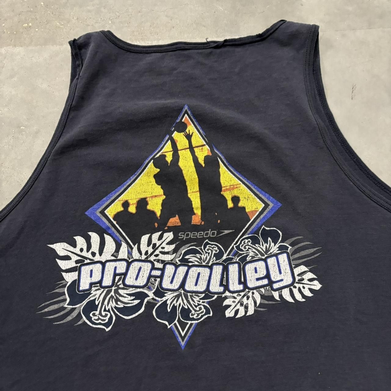 Japanese Brand × Vintage Crazy Vintage 90s Faded Vollyball Surf Style Graphic Tank Top! Size US XL / EU 56 / 4 - 4 Thumbnail