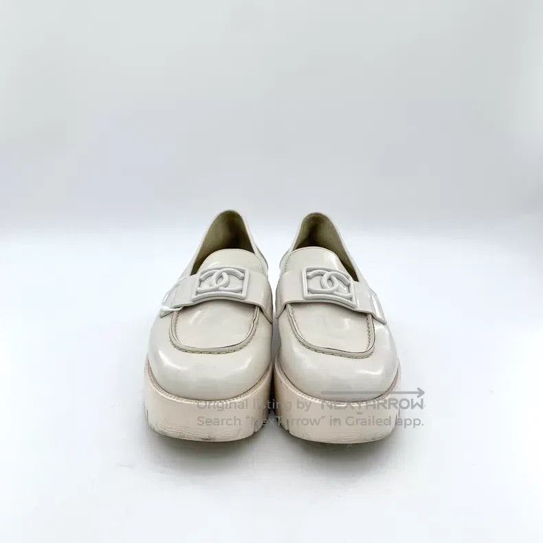 Chanel Chanel White logo thick-soled casual loafers Size US 8 / IT 38 - 3 Thumbnail