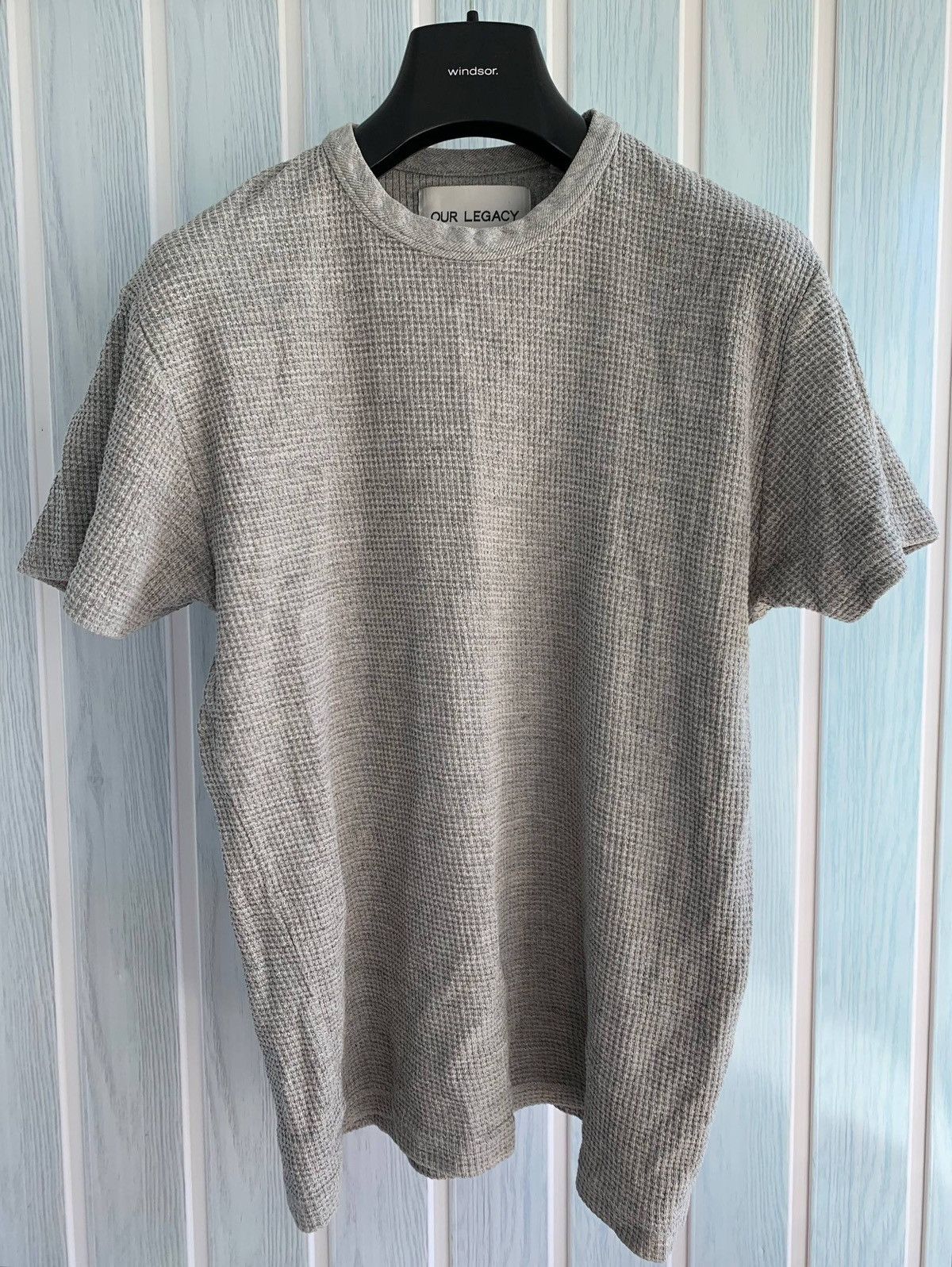 Our Legacy Our Legacy AW 2014 Spun Sumo Women Gray Waffle Knit T-Shirt Size M / US 6-8 / IT 42-44 - 3 Thumbnail