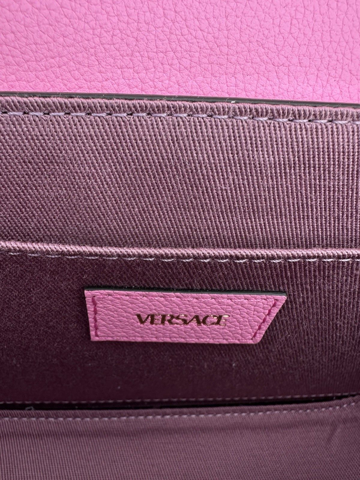 Versace Versace La Medusa Pink and Gold Leather Shoulder Bag Size ONE SIZE - 6 Thumbnail