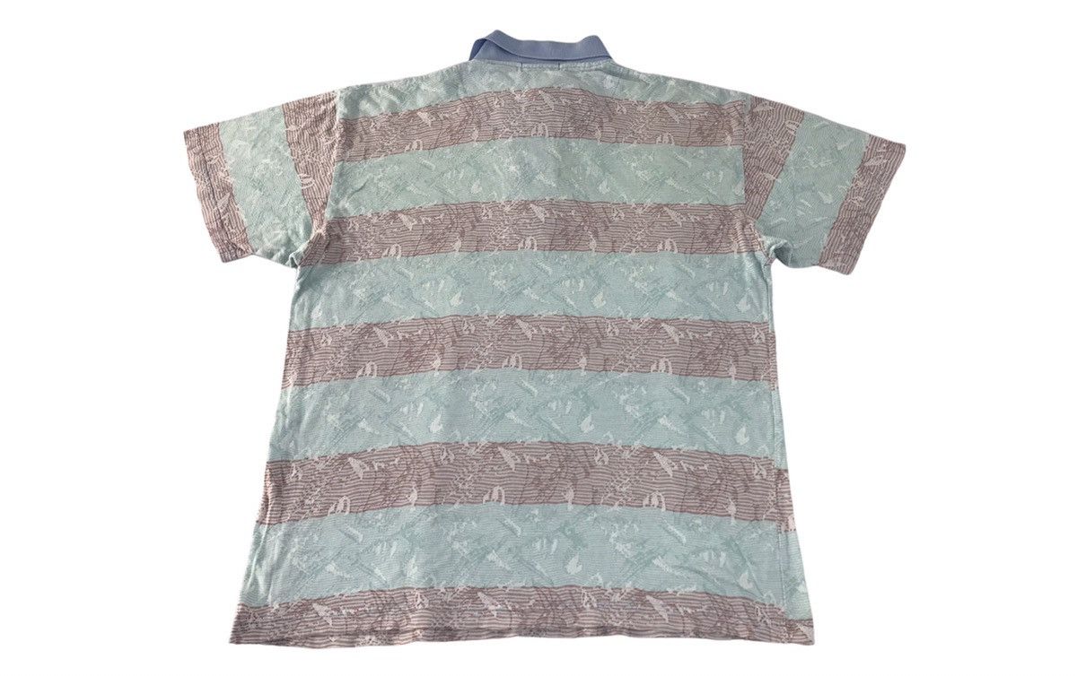 Trussardi Trussardi Striped Block Single Pocket Floral Design Polo Tee Size US M / EU 48-50 / 2 - 2 Thumbnail