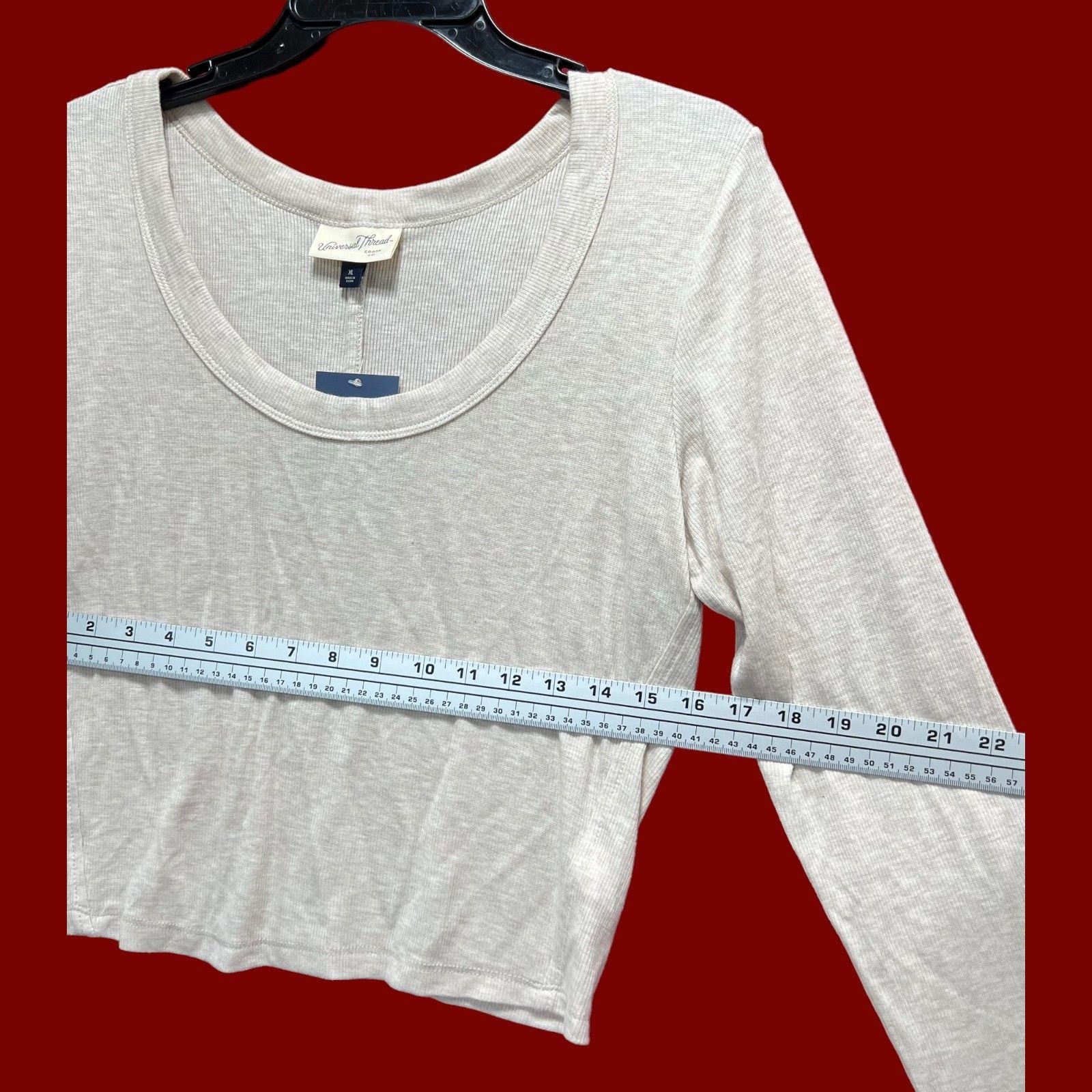 Other Universal Thread - Women's Ribbed Long Sleeve Scoopneck T-Sh Size XL / US 12-14 / IT 48-50 - 4 Thumbnail