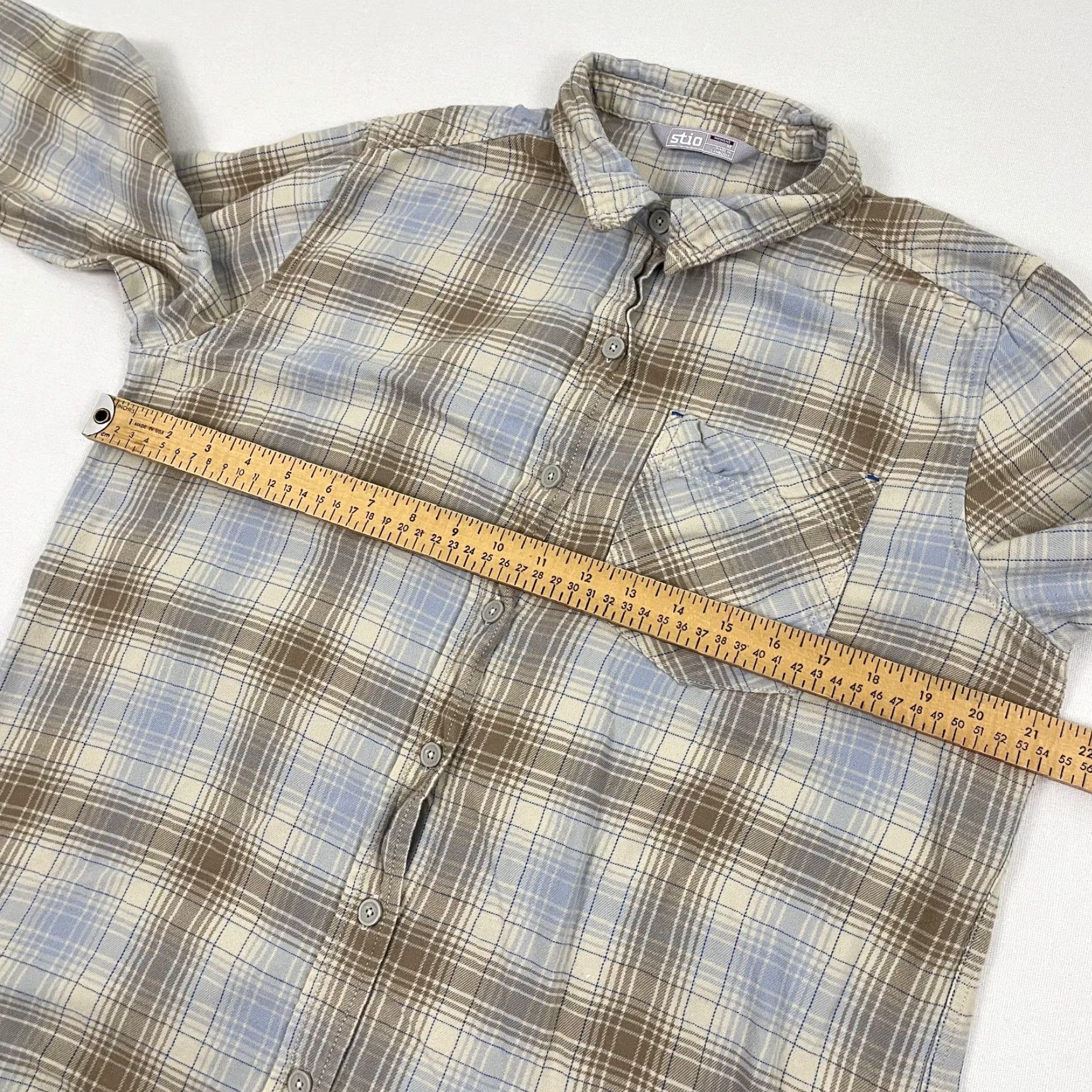 Vintage Stio Dovetail Shirt Womens Medium Brown Blue Plaid Organic Cotton Button Up Hike Size M / US 6-8 / IT 42-44 - 5 Thumbnail