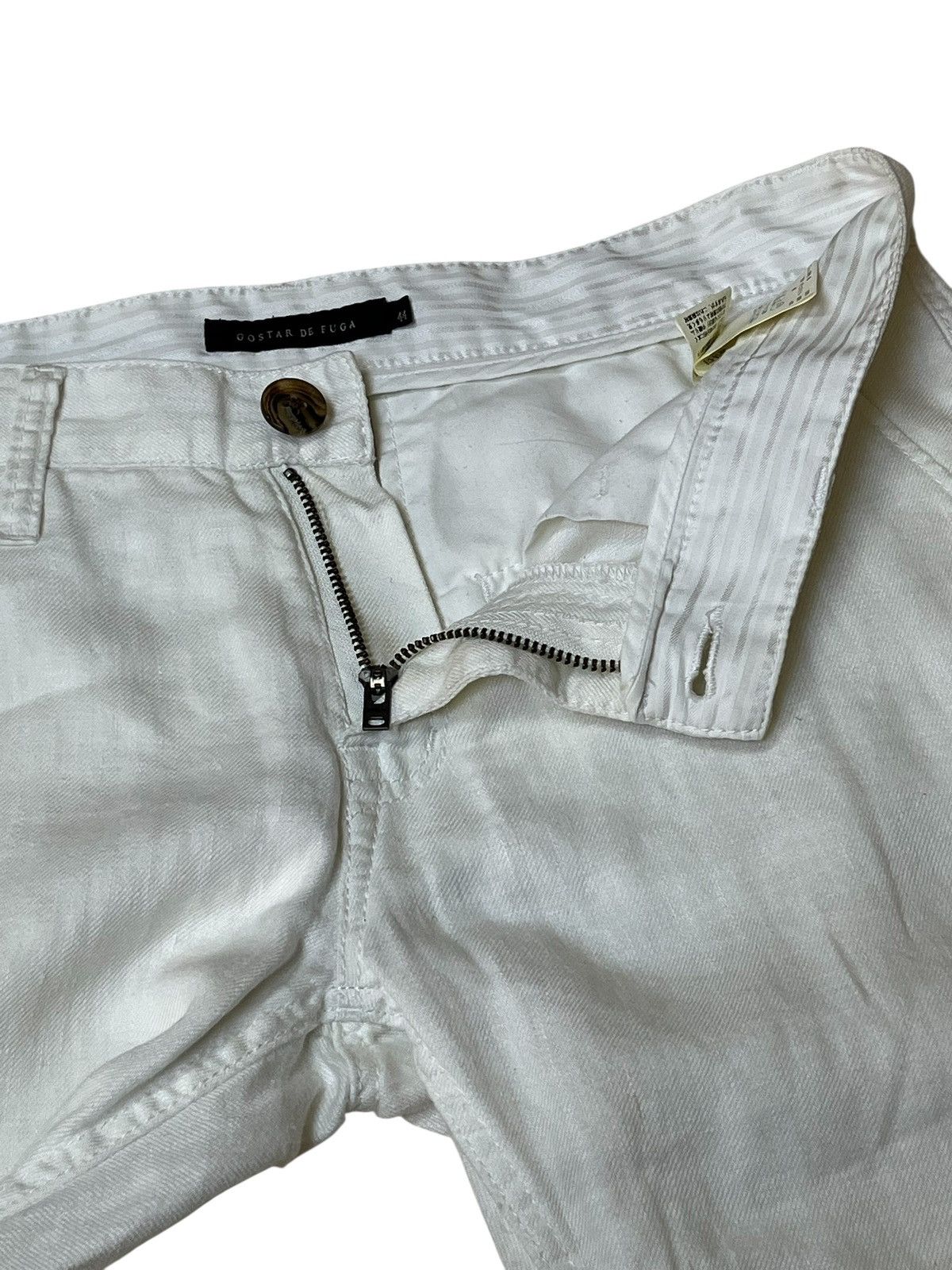 GOSTAR DE FUGA Archival japanese GOSTAR DE FUGA white linen casual pants Size US 31 - 10 Thumbnail