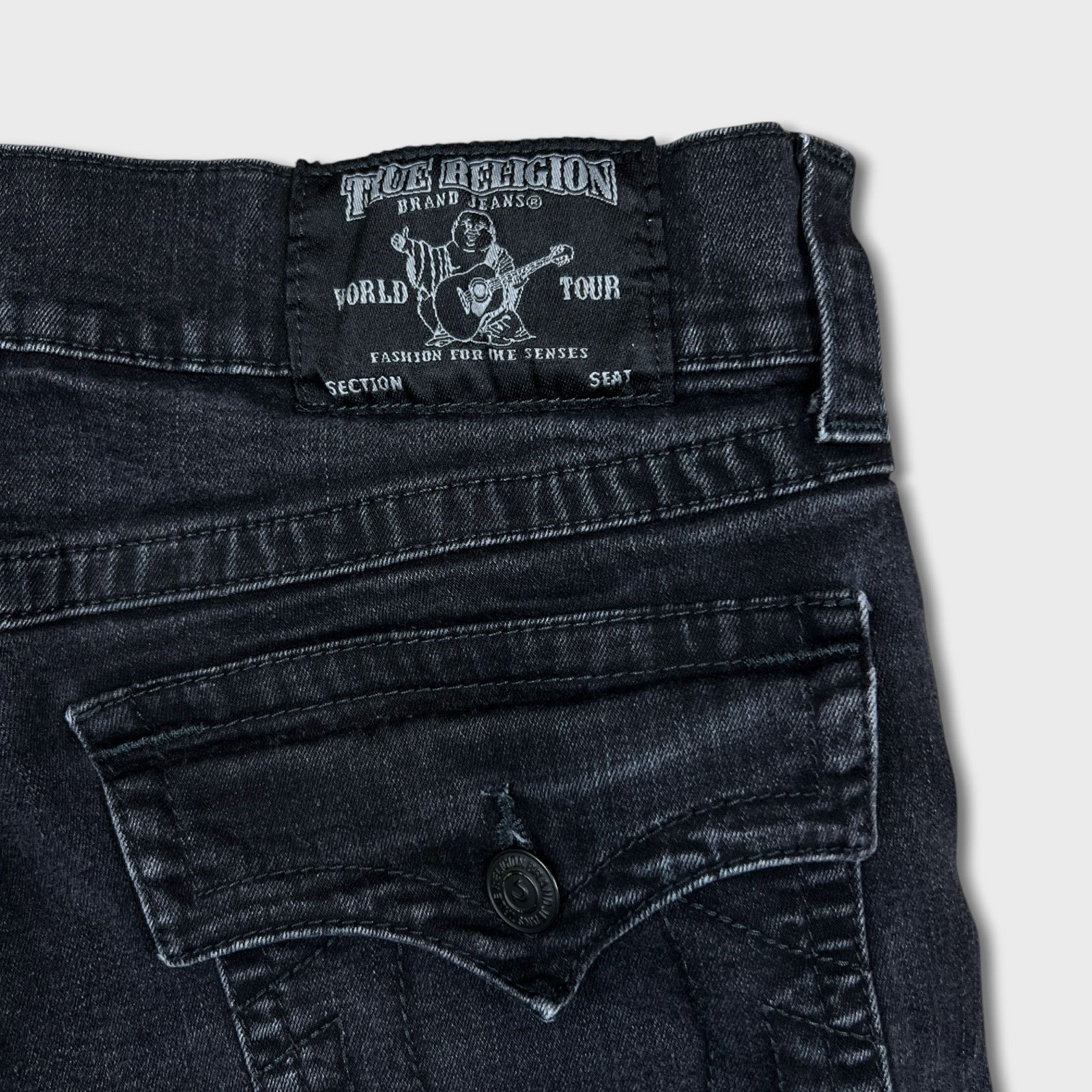 True Religion × Vintage True Religion Jeans 34x25 World Tour Skinny Flap Denim Pants Size US 34 / EU 50 - 7 Thumbnail