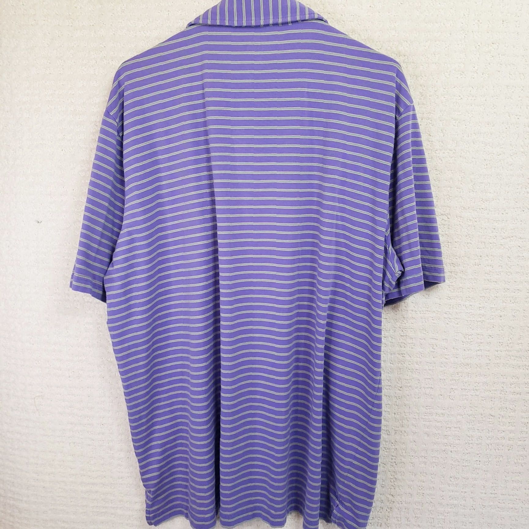 Peter Millar Peter Millar Mountainside Collection Polo Shirt Purple Stripe XL Men Short Sleeve Knit Stretch Size US XL / EU 56 / 4 - 7 Thumbnail