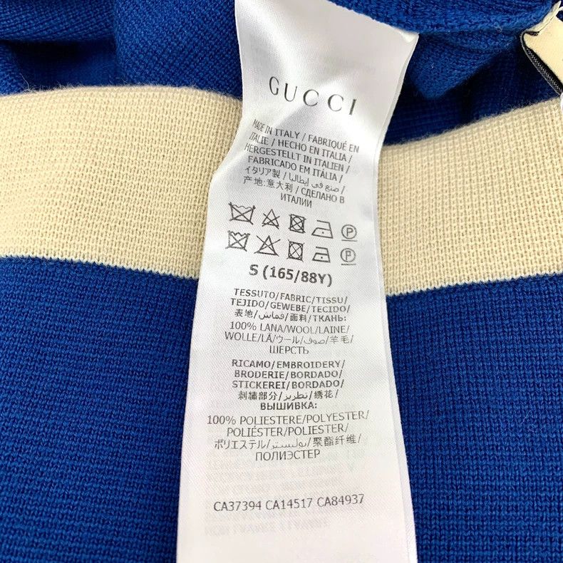 Gucci Gucci Dark blue logo embroidered wool round-neck short-sle Size S / US 4 / IT 40 - 7 Thumbnail
