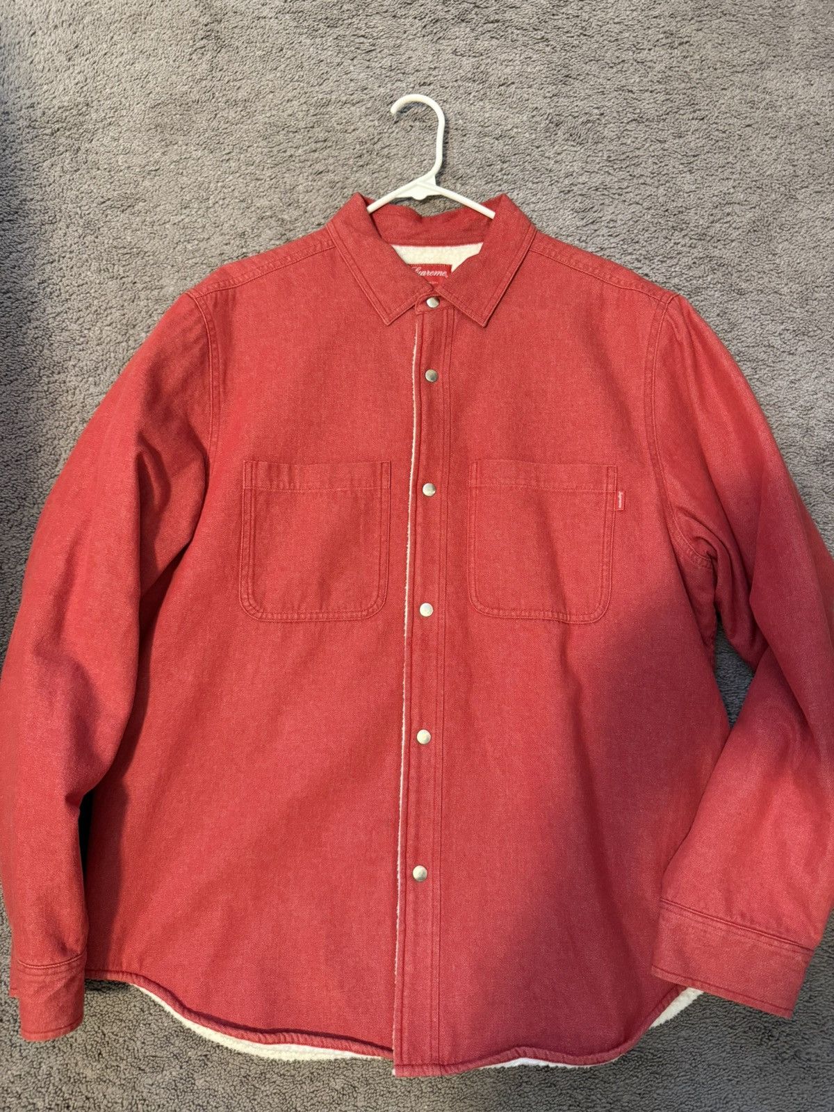 Supreme Supreme sherpa lined shirt large red Size US L / EU 52-54 / 3 - 1 Thumbnail
