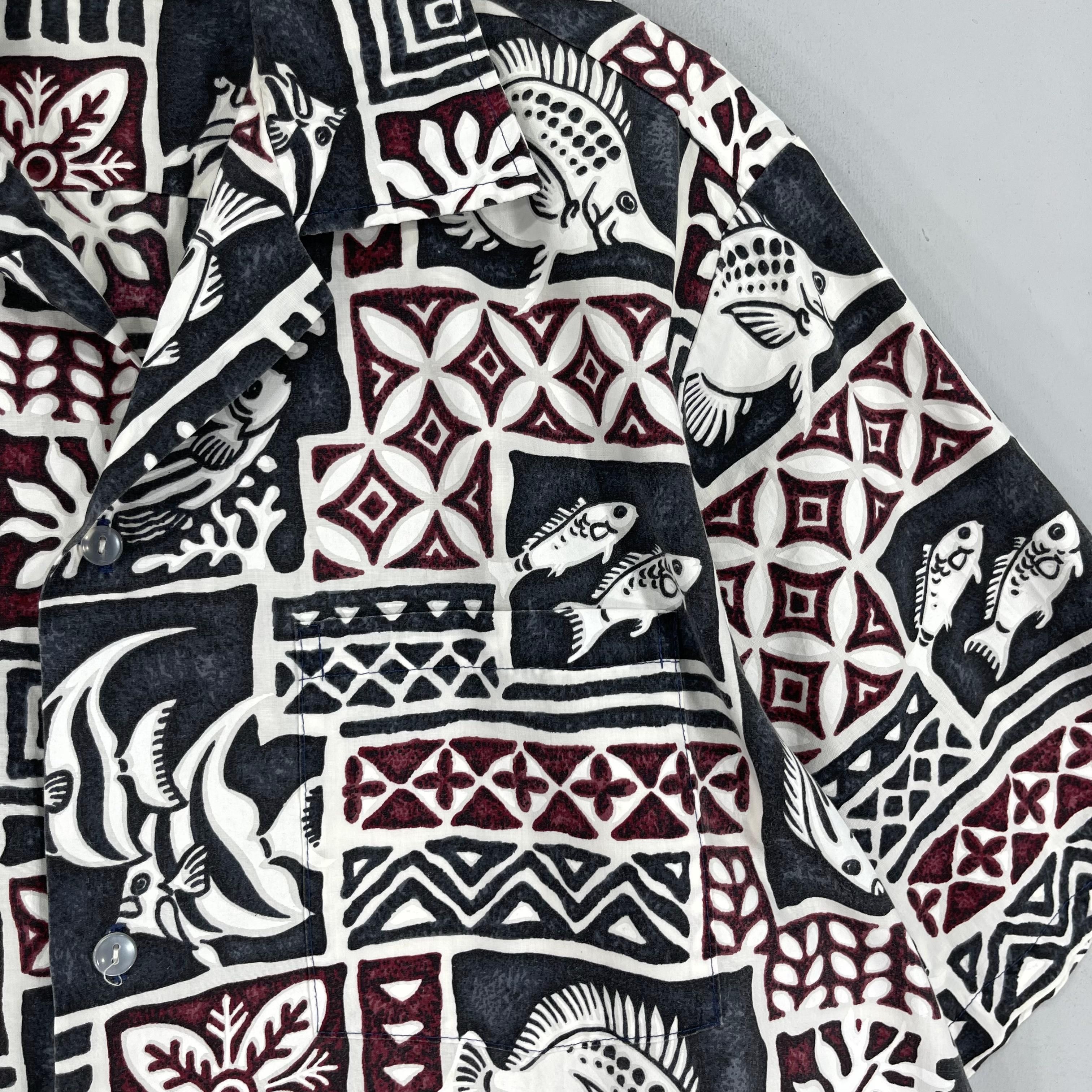 Vintage Vintage Hawaiian Abstract Tribal Tattoo Fish Pattern Shirt Size US XL / EU 56 / 4 - 3 Thumbnail