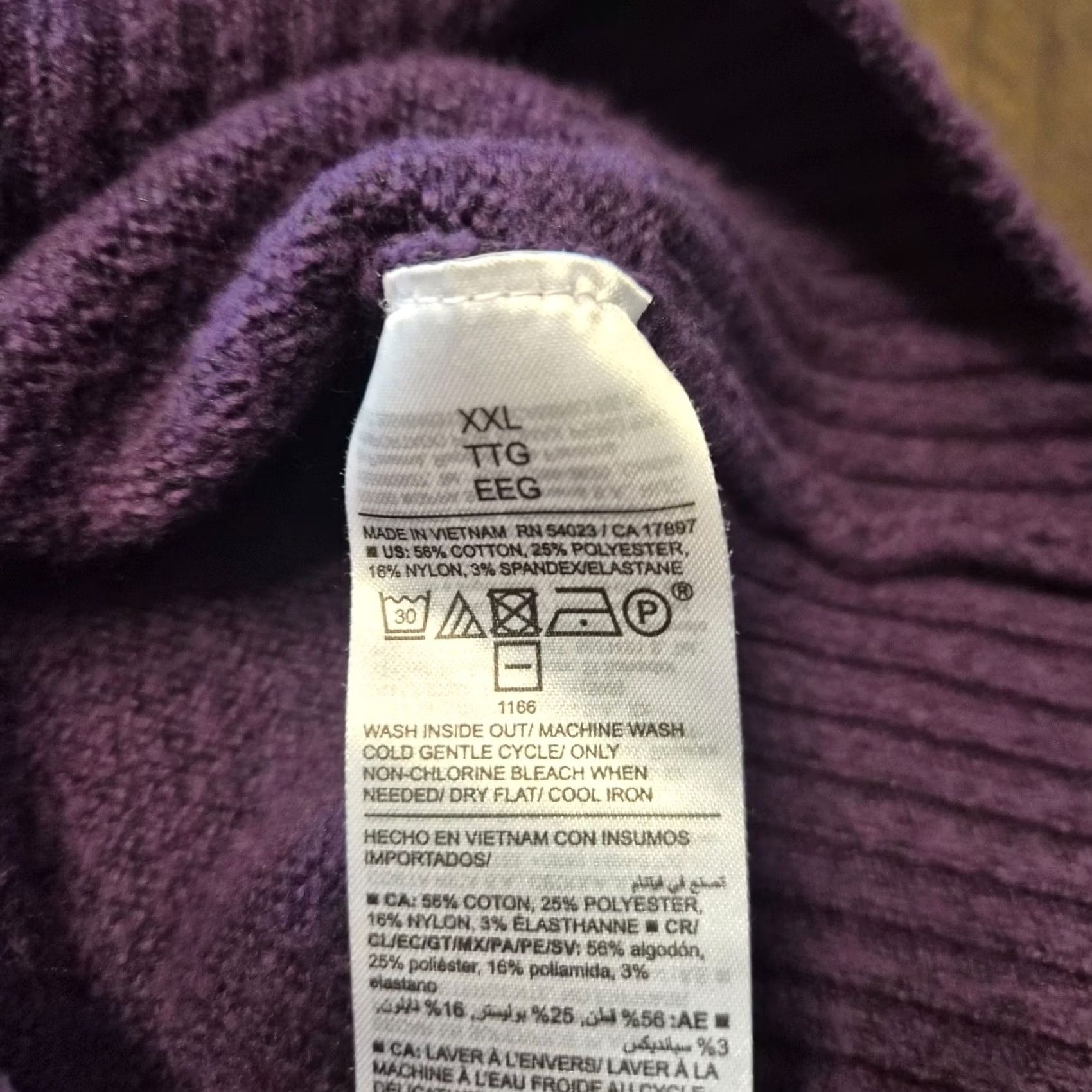 Old Navy VINTAGE Old Navy Womens SoSoft Purple Ribbed Knit Turtleneck Pullover Sweater XXL G105 Size XXL / US 16-18 / IT 52-54 - 4 Thumbnail