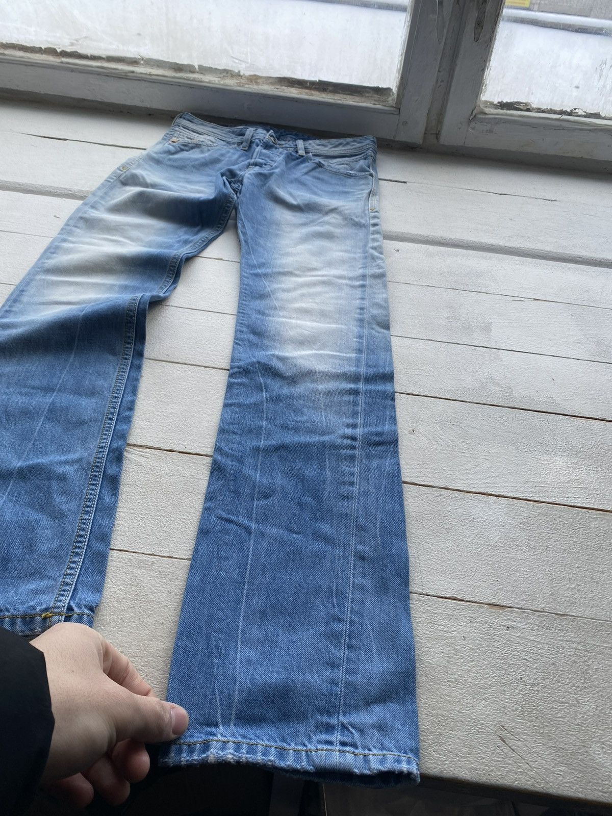 Diesel Luxury 00s Vntg Diesel Belther Slim Straight Jeans W27 Y2K Size 29" - 3 Thumbnail