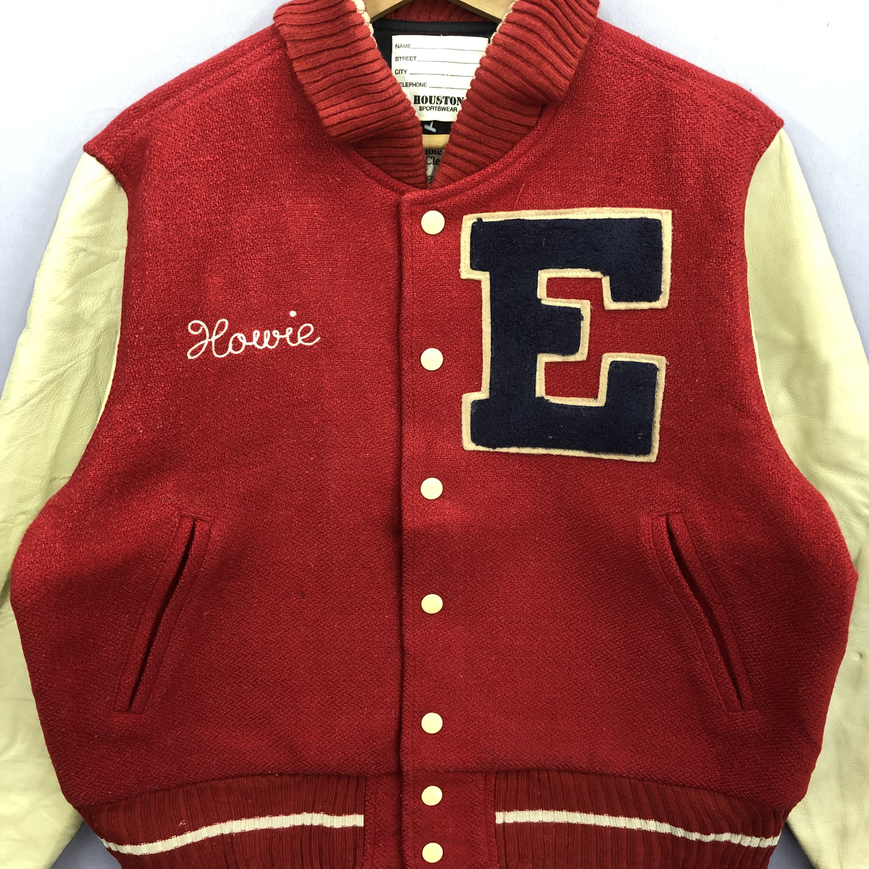 Vintage 90s Houston Sportswear Howie Letterman Wool Varsity Jacket Size US M / EU 48-50 / 2 - 4 Thumbnail