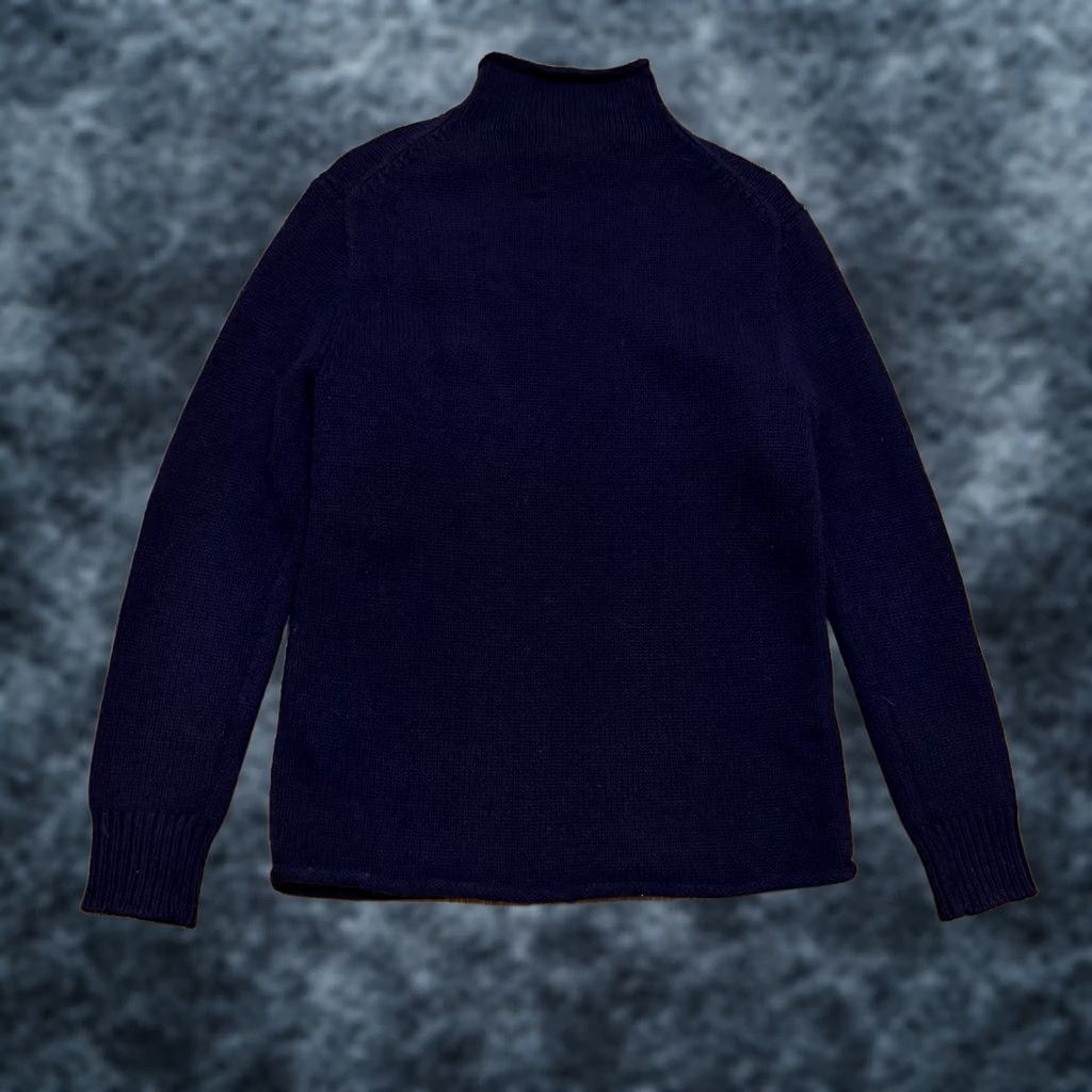 J.Crew VINTAGE J.CREW Knit Wool Lambswool Rollneck Pullover Sweater Mens XS Navy Blue Oarsman 90s Classic Preppy Size US XS / EU 42 / 0 - 1 Thumbnail