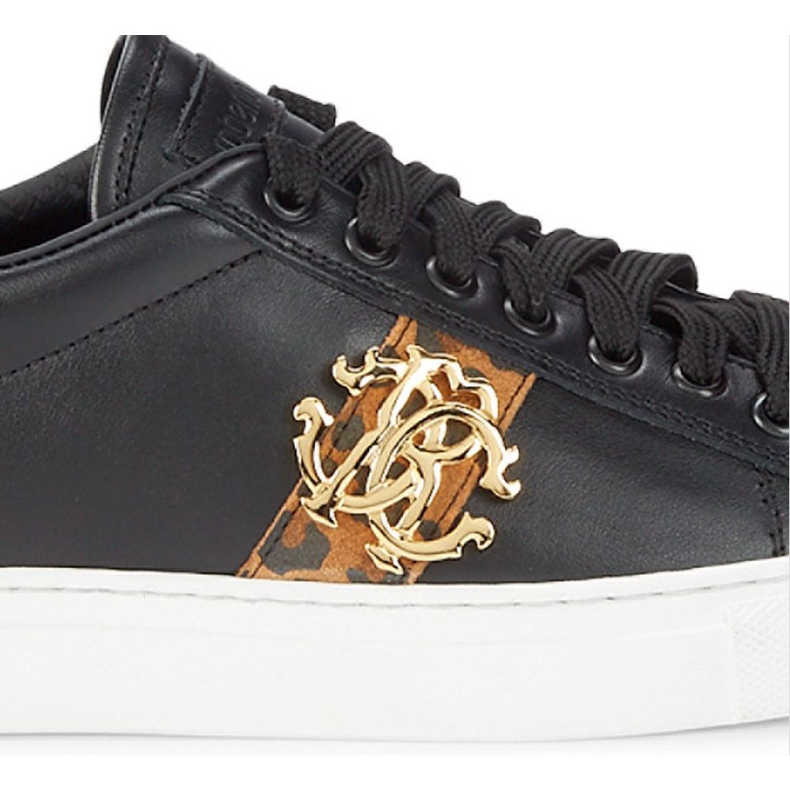 Cavalli Class × Just Cavalli × Roberto Cavalli Roberto Cavalli Leopard Print Black Low Sneaker 5.5 NIB $500 Size US 5.5 / IT 35.5 - 3 Thumbnail