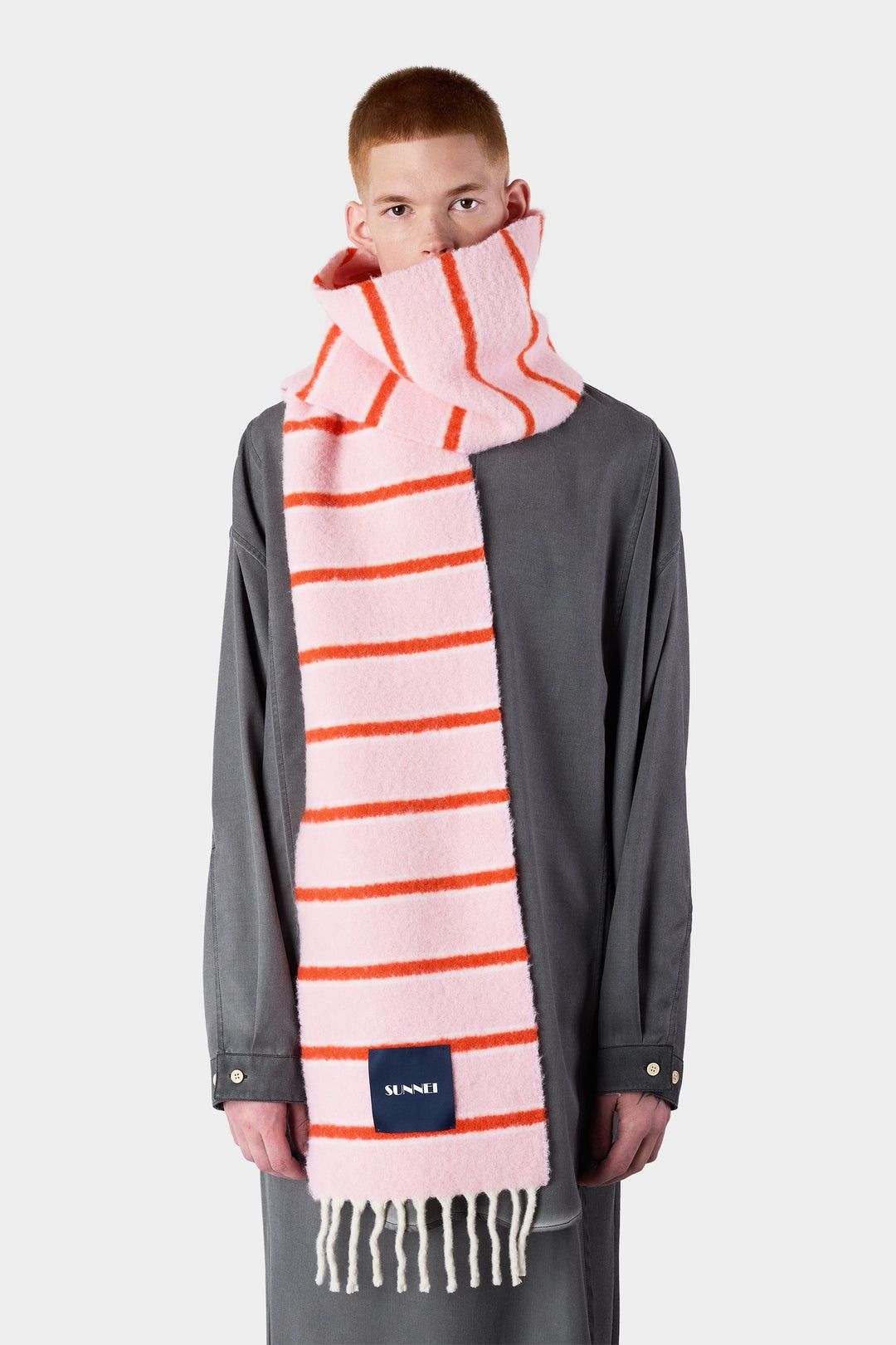Sunnei o1mle0925 Size : OS / Unisex Striped Scarf in Pink Size ONE SIZE - 3 Thumbnail