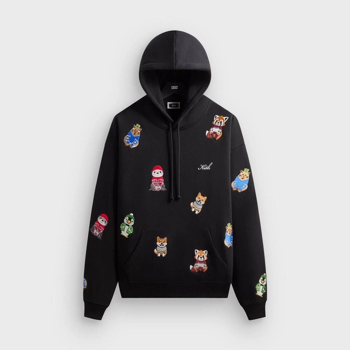 Kith Kith Classic Logo Leopard Applique Nelson Hoodie Black | Grailed