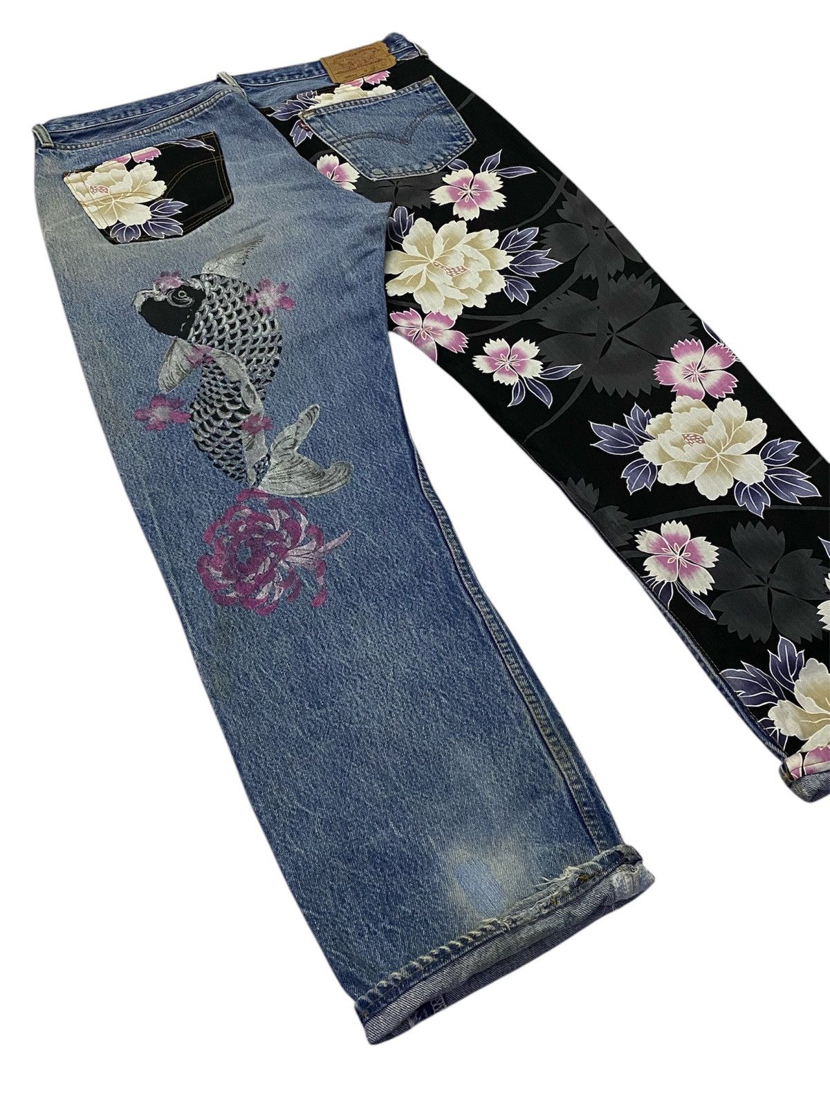 Levi's Vintage Levi’s 501 Custom Sukajan Distressed Denim Pants Size US 36 / EU 52 - 25 Thumbnail