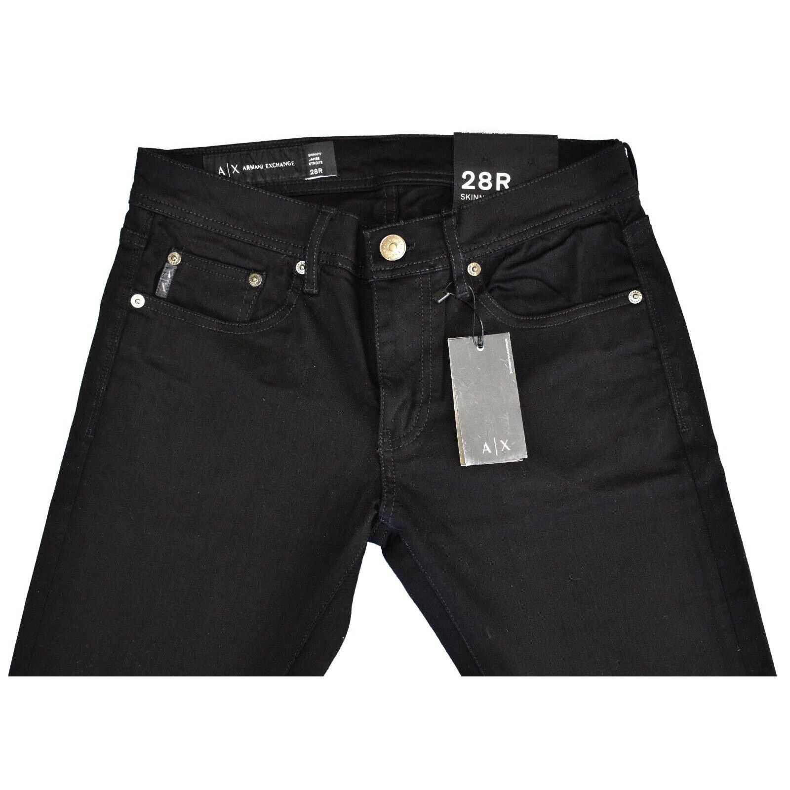 Armani Exchange B0 NWT ARMANI EXCHANGE Black Skinny Jambe Etroite Jeans 28 R Size 28" / US 6 / IT 42 - 2 Thumbnail