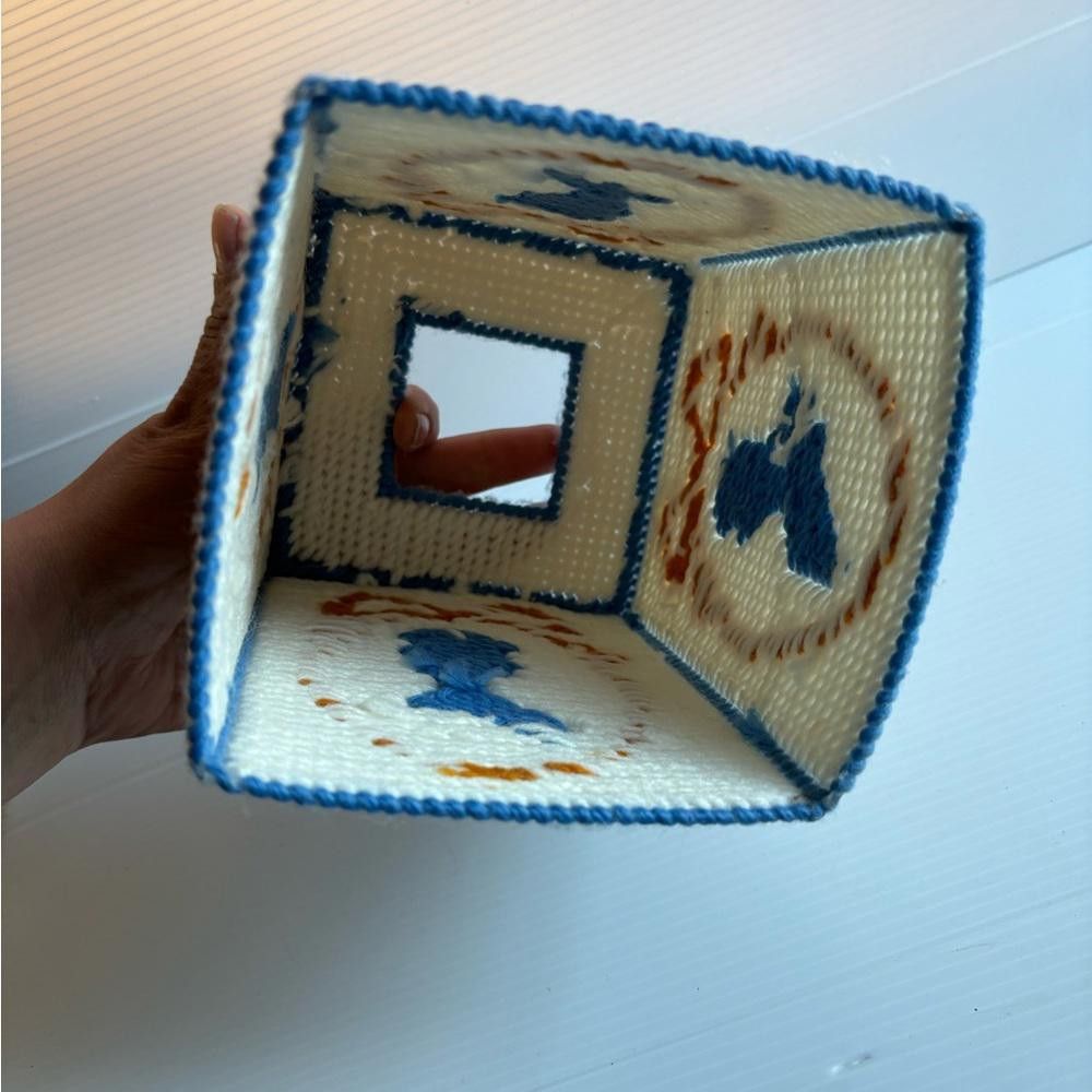 Designer Vintage Needlepoint Kleenex Box Cover Size ONE SIZE - 3 Thumbnail