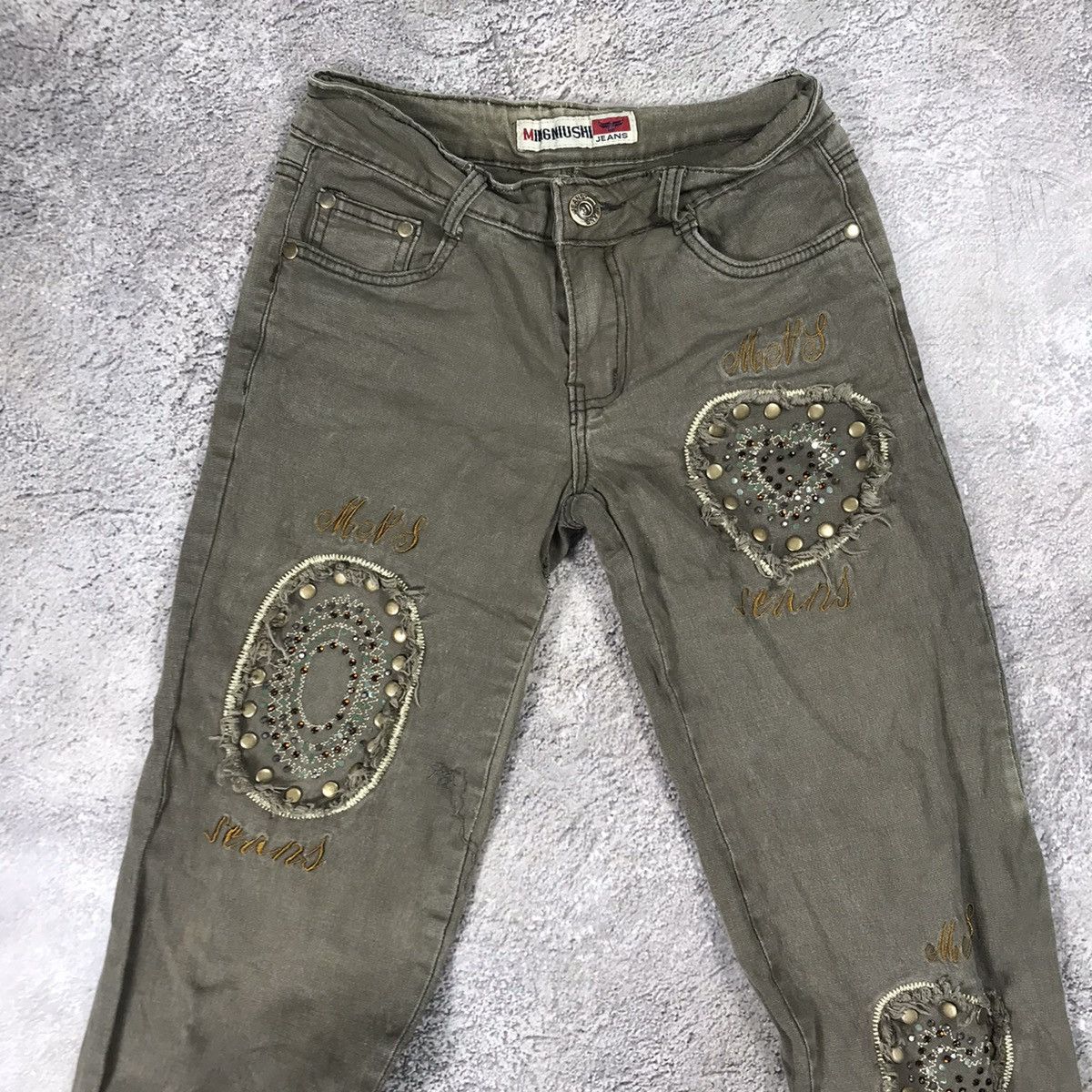 Vintage Vintage 90s Distressed Baggy Cargo Pants Grunge Khaki 26 Size 26" / US 2 / IT 38 - 3 Thumbnail