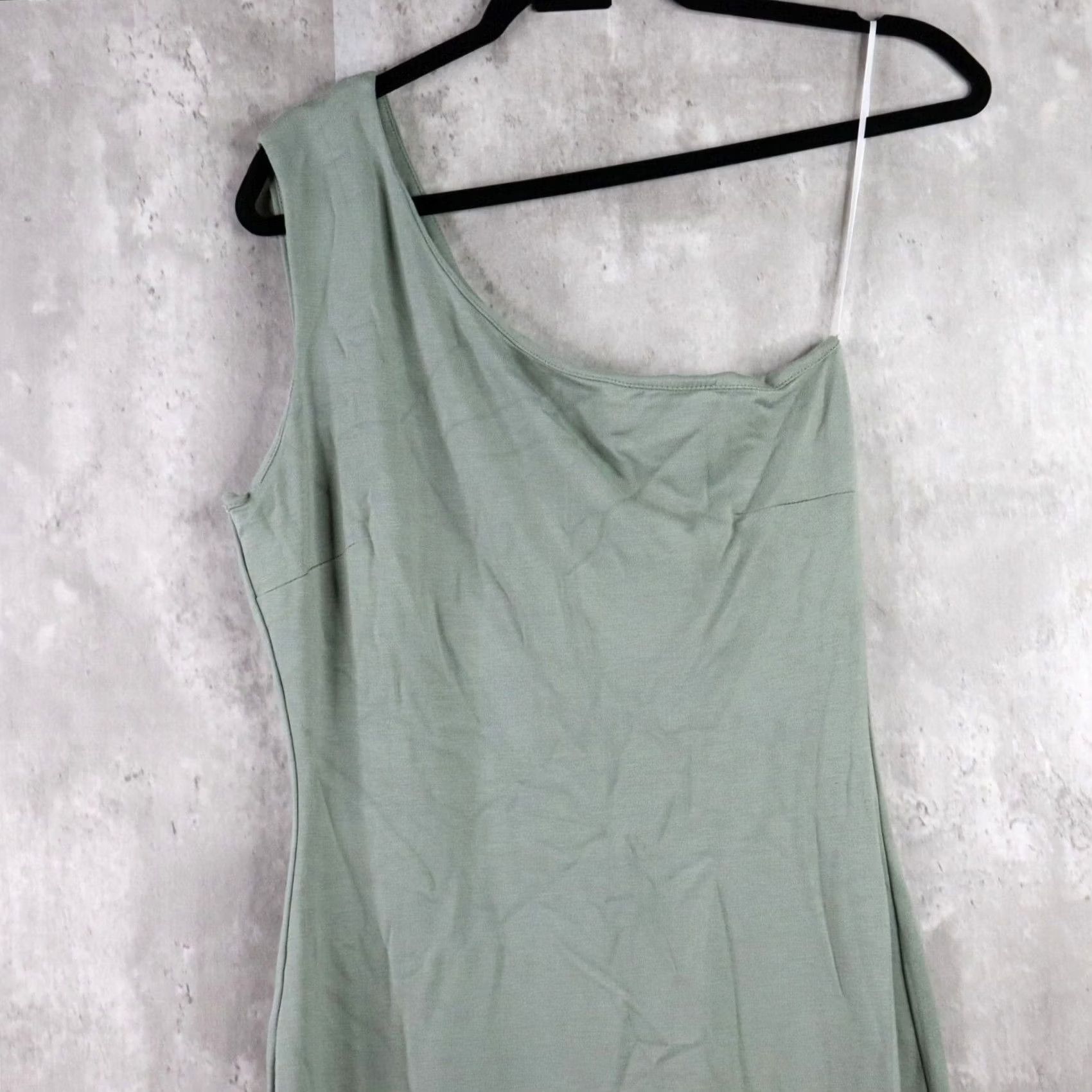 Vintage LBLC Bodycon Dress Womens Size M Jade Green One Shoulder Midi NWT Size M / US 6-8 / IT 42-44 - 2 Thumbnail