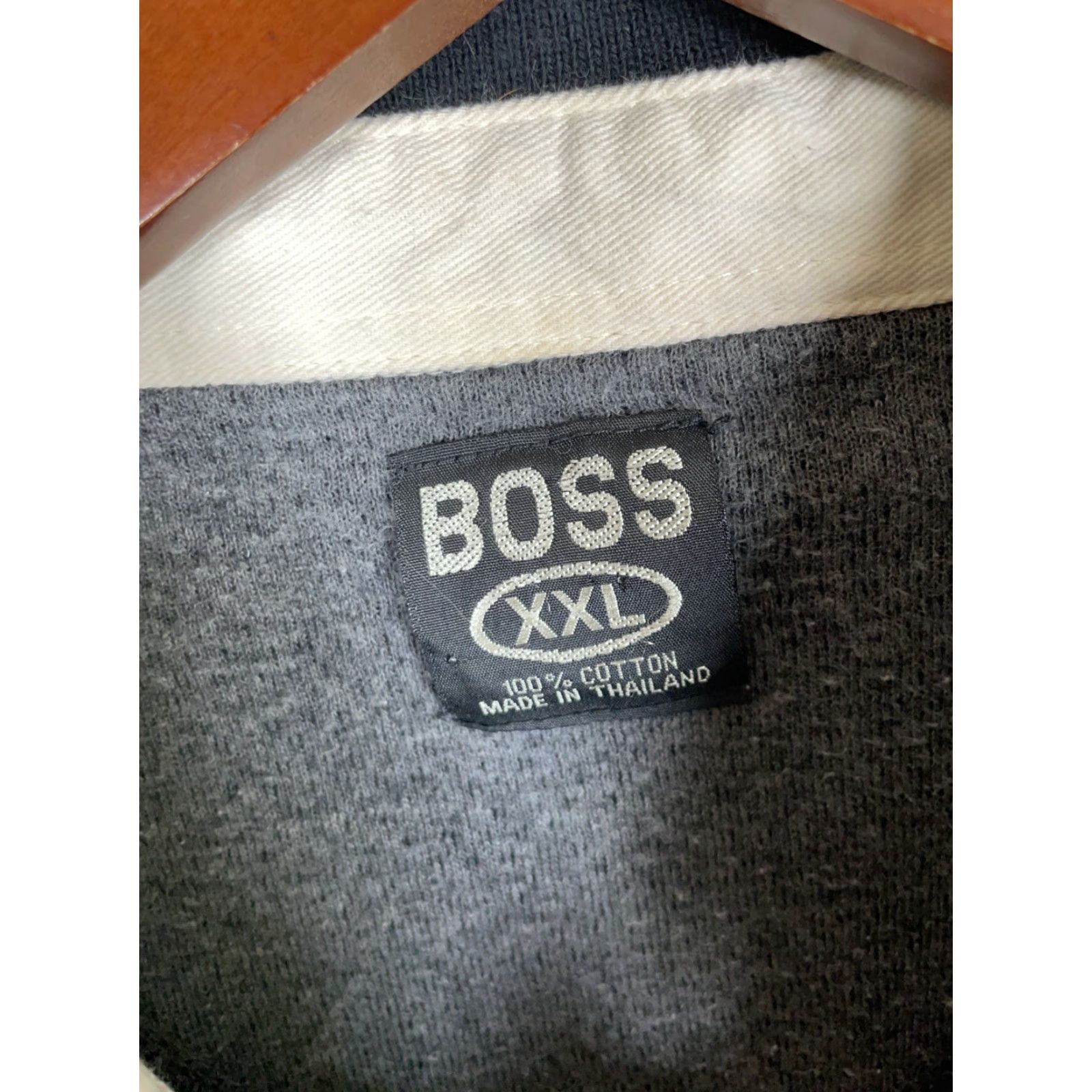 Hugo Boss VINTAGE Hugo BOSS Polo Shirt Men 2XL Black Embroidered Textured Cotton Preppy Retro Size US XXL / EU 58 / 5 - 3 Thumbnail