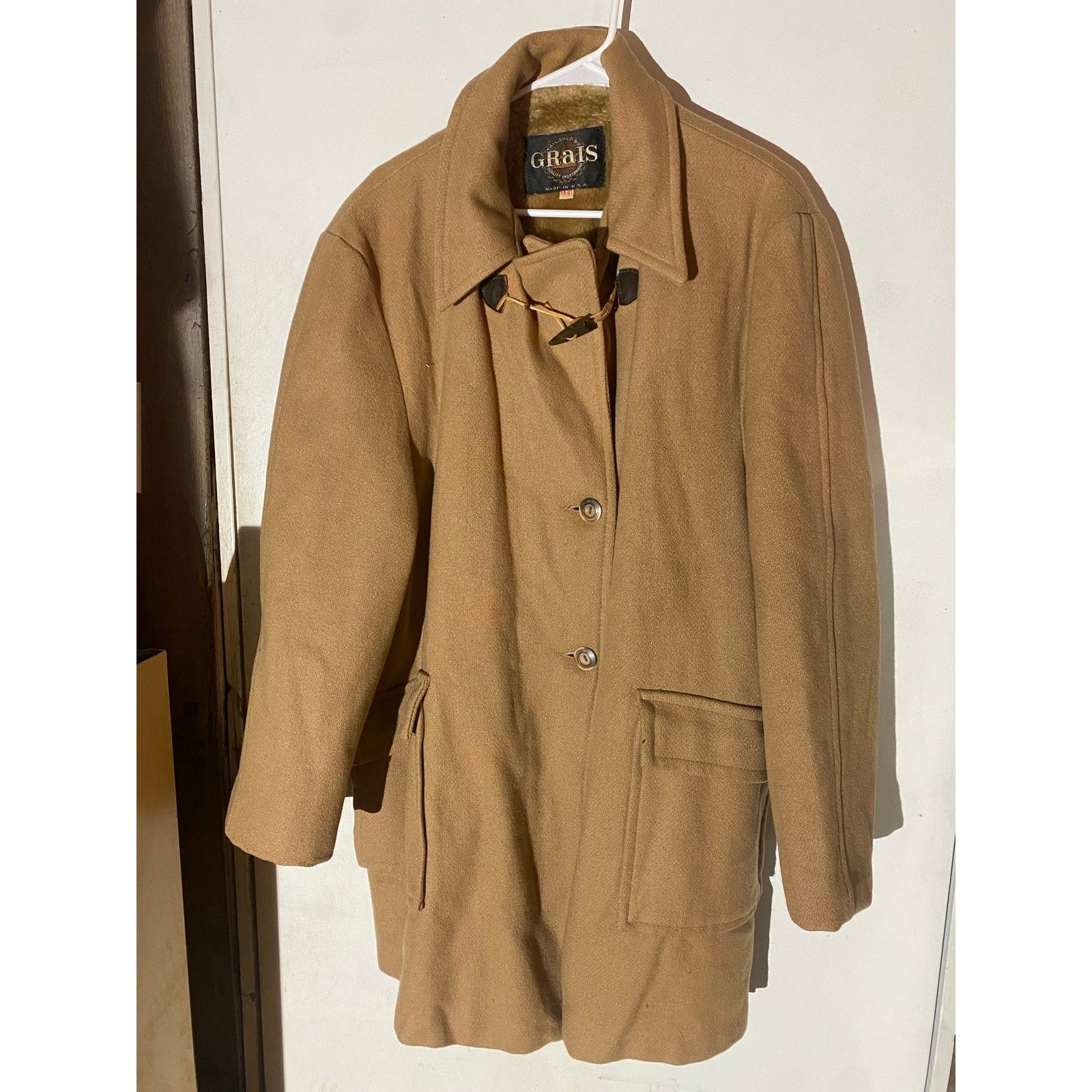 Gravis Vintage Grais Men's 44 Tan Wool/Fur Coat Size US S / EU 44-46 / 1 - 1 Thumbnail