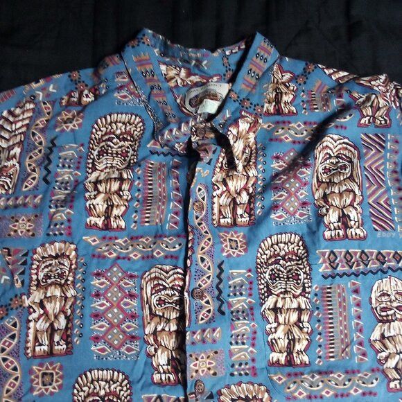 Reyn Spooner Vintage Reyn Spooner Art Of Eddy Y Totem Hawaiian Shirt Size US XXL / EU 58 / 5 - 1 Thumbnail