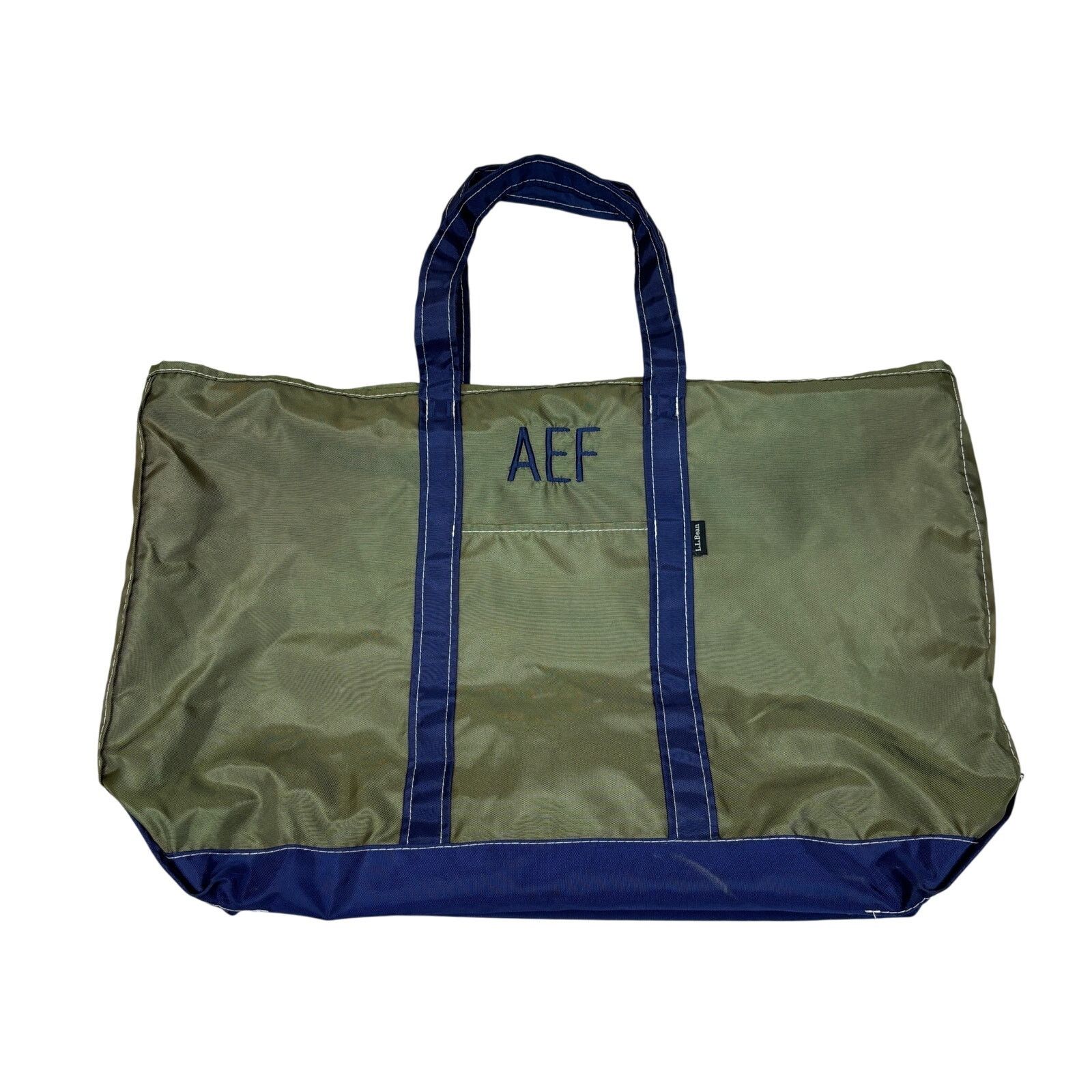 L.L. Bean LL Bean Nylon Boat and Tote Bag Navy Green Rare 23x15" Size ONE SIZE - 1 Thumbnail