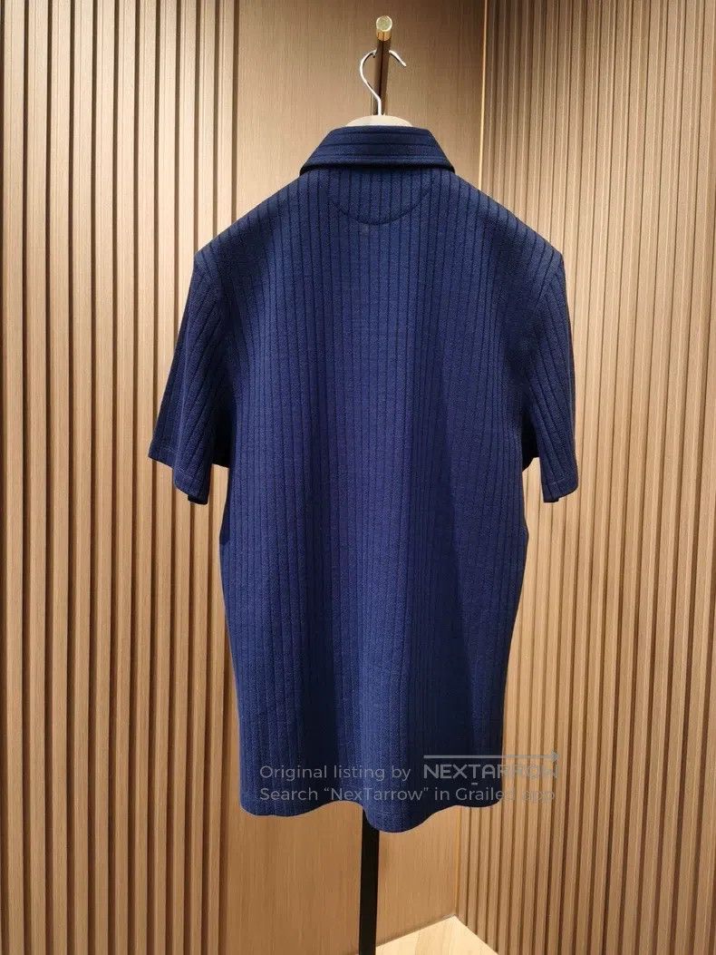Brunello Cucinelli Brunello Cucinelli Cotton Linen Rib Knit Polo Shirt Size US S / EU 44-46 / 1 - 6 Thumbnail