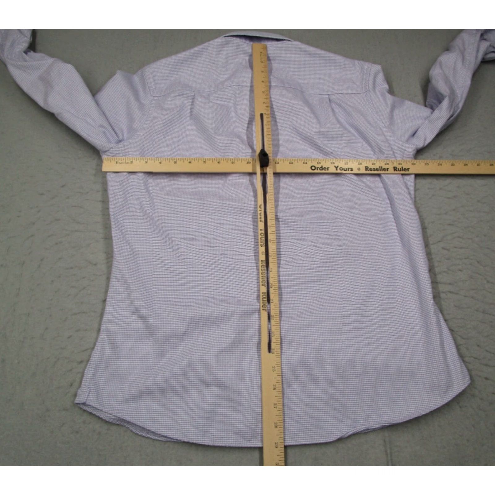 David Donahue David Donahue Dress Shirt Men Slim Purple Button Up 100% Cotton Dobby Trim Fit Long Sleeve Workwear Shirt Size 34R - 5 Thumbnail