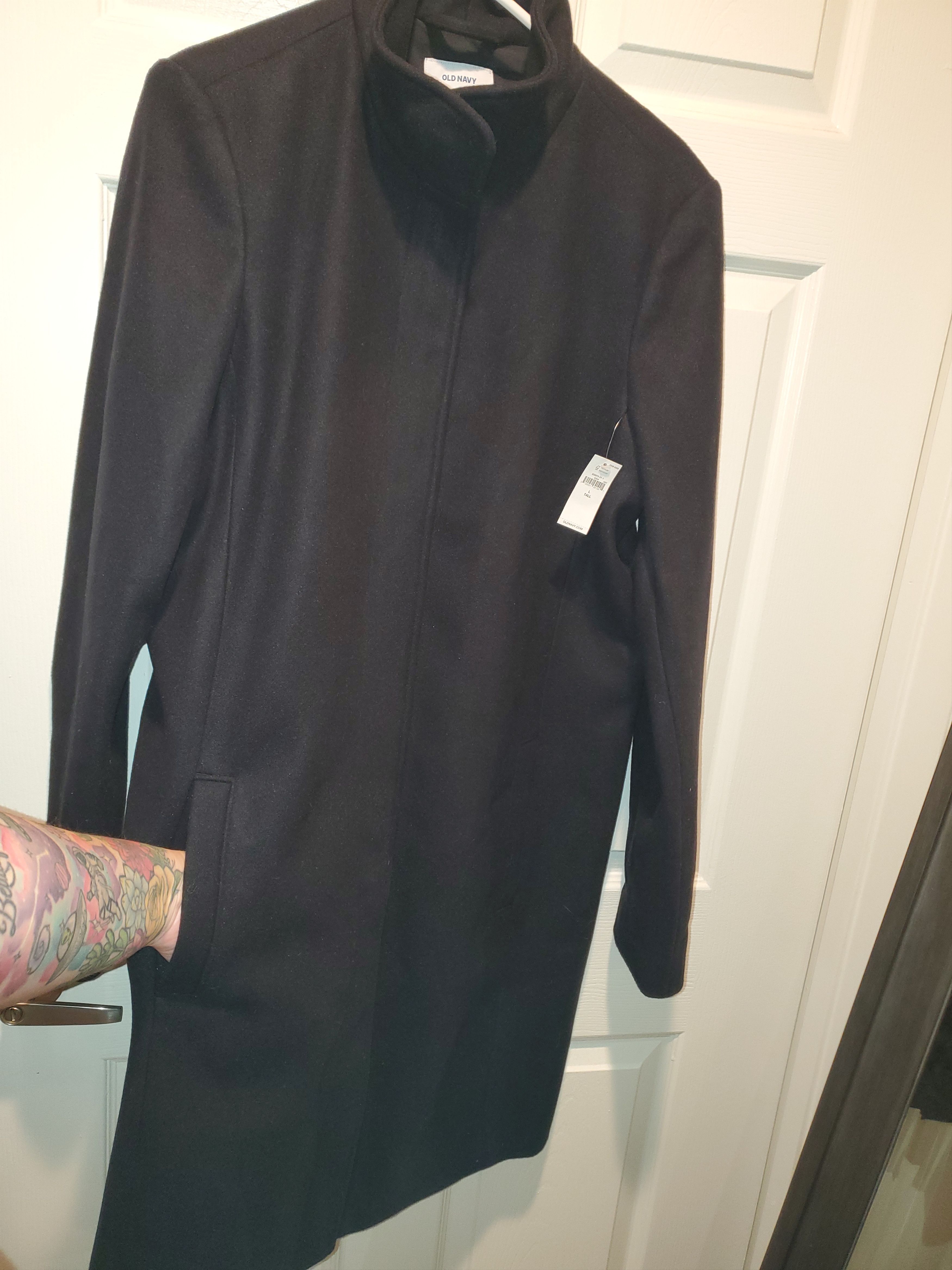 Old Navy Relaxed Soft-Brushed Funnel-Neck Coat-size L Tall Size L / US 10 / IT 46 - 3 Thumbnail