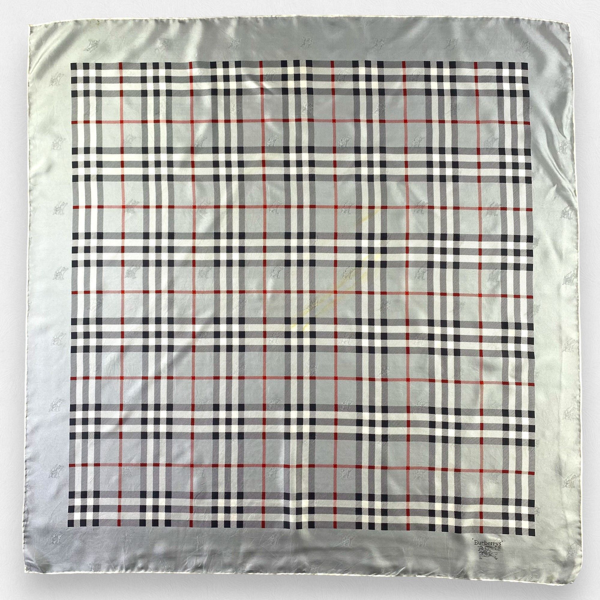 Vintage Burberry Silk Scarf Neck Wrap Muffler