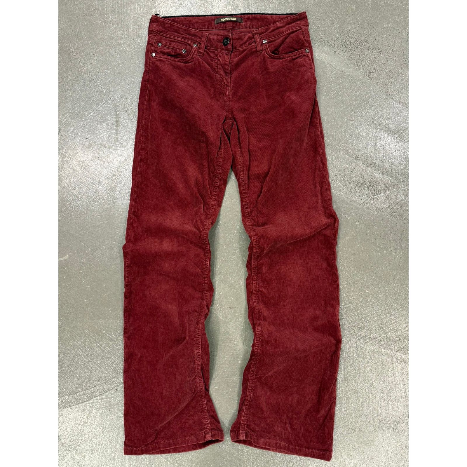 Roberto Cavalli 2000s Roberto Cavalli burgundy corduroy pants Size 27" / US 4 / IT 40 - 1 Thumbnail