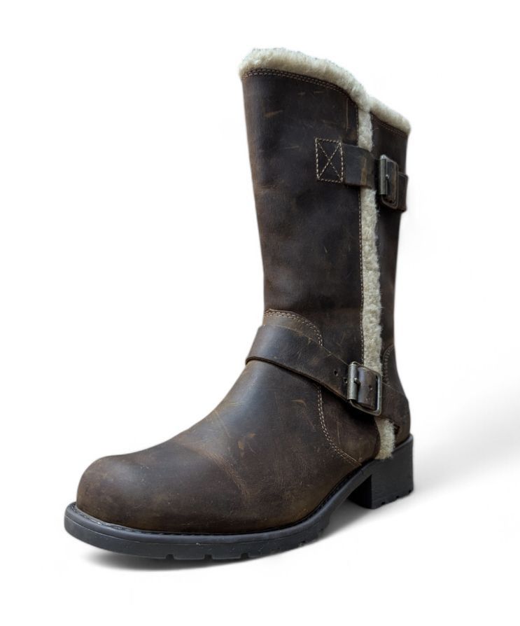 Clarks CLARKS Engineer Boots Biker Boots Fur Trimmed Size US 8.5 / IT 38.5 - 2 Thumbnail
