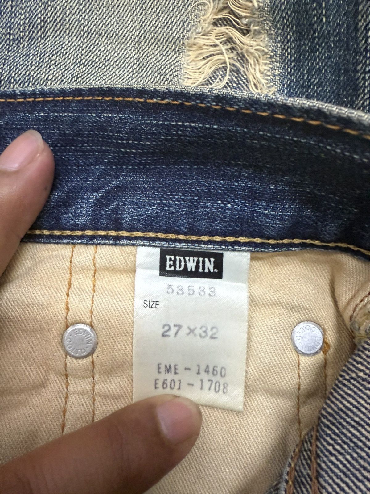 Edwin Vintage Edwin 503 Ladies Flared Style Distressed Denim Jeans Size 28" / US 6 / IT 42 - 19 Thumbnail