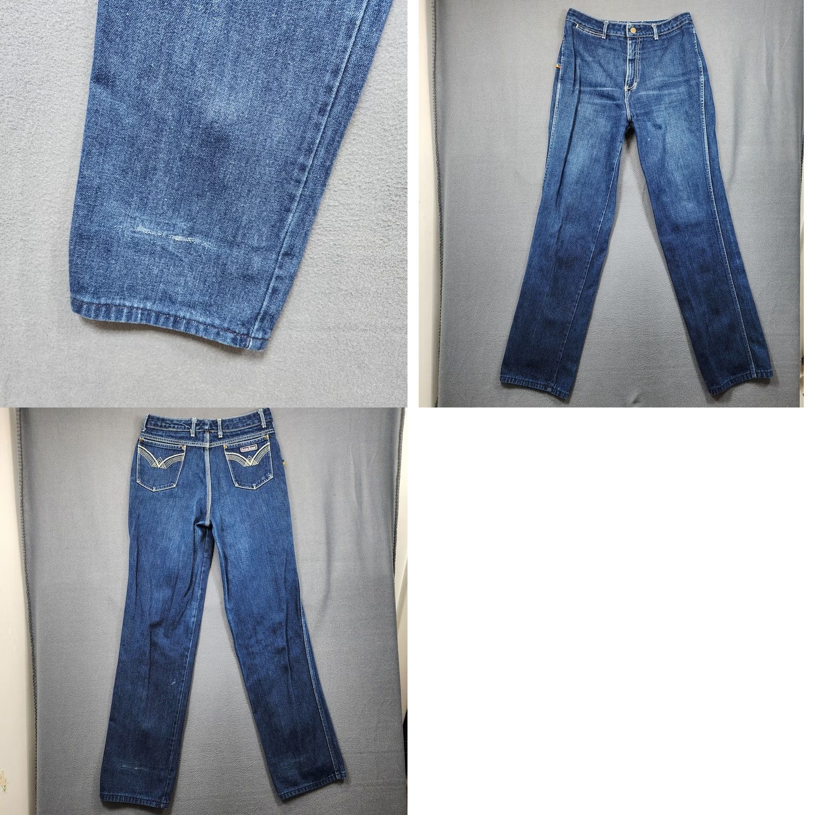 Vintage VINTAGE Bonjour Jeans Womens 15 Blue High Rise Straight Leg 29x34 80s Flaw Size 36" / US 14 / IT 50 - 11 Thumbnail