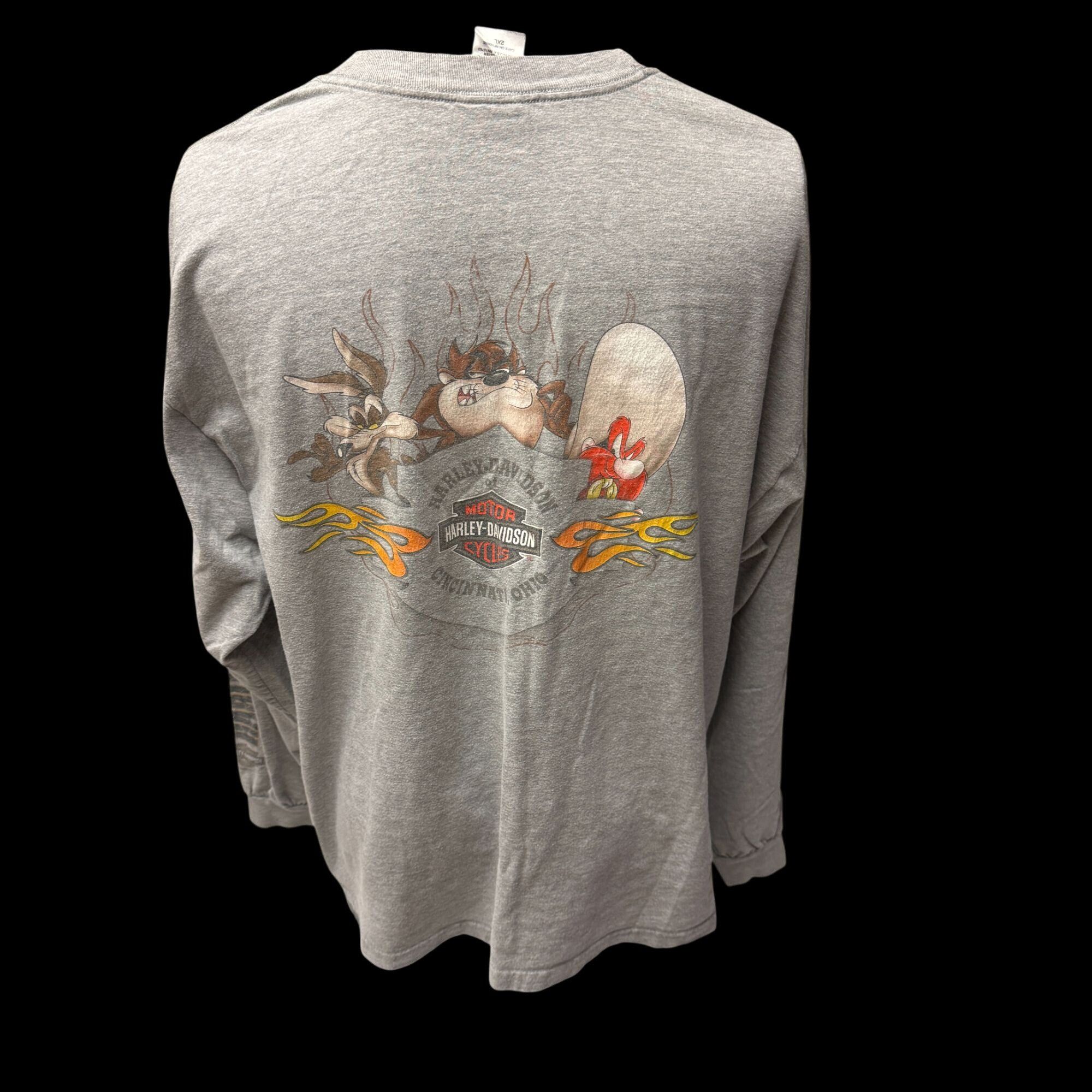 Harley Davidson H-D 2005 LOONEY TUNES Motorcycle Biker SPELLOUT L/S Shirt 2X Size US XXL / EU 58 / 5 - 3 Thumbnail