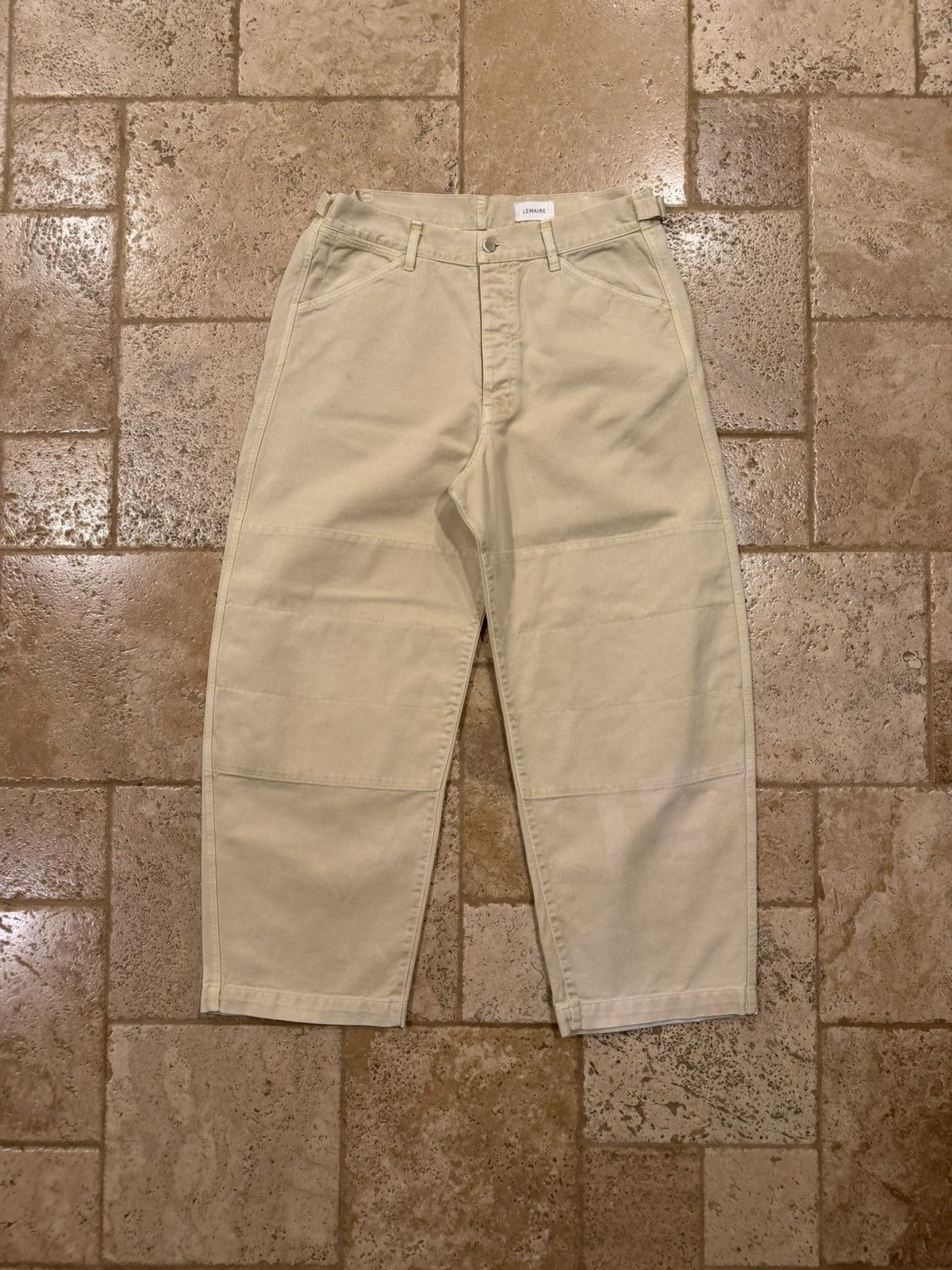 Lemaire Lemaire Wide Leg Back Belt Twisted Tan Carpenter Knee Pants Size US 34 / EU 50 - 4 Thumbnail