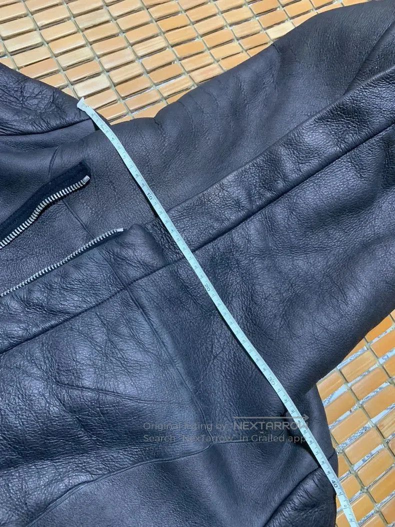 Rick Owens rick owens leather jacket with hood design. Size US L / EU 52-54 / 3 - 8 Thumbnail