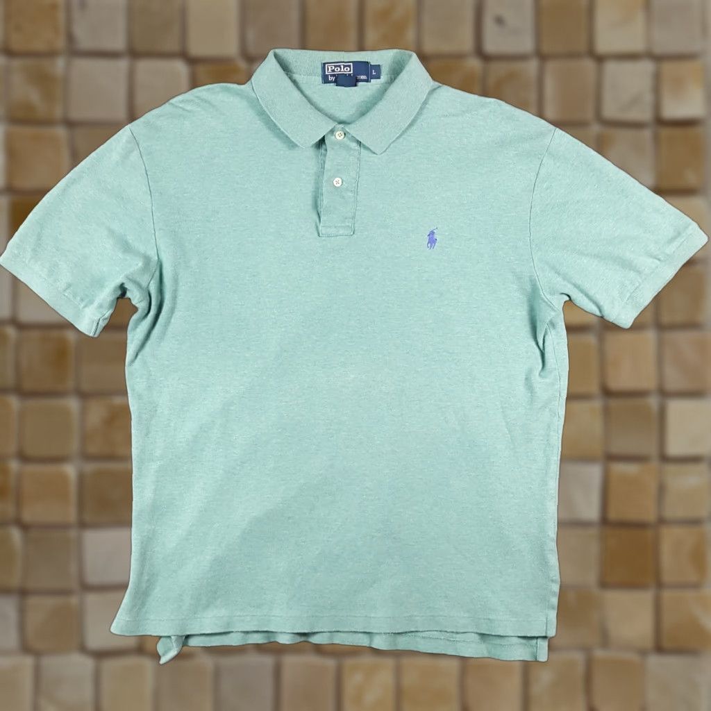 Polo Ralph Lauren VINTAGE Polo Ralph Lauren Preppy Button-Up Shirt Men's Large Short Sleeve Collared Green Cotton 90s Casual Retro Size US L / EU 52-54 / 3 - 1 Thumbnail