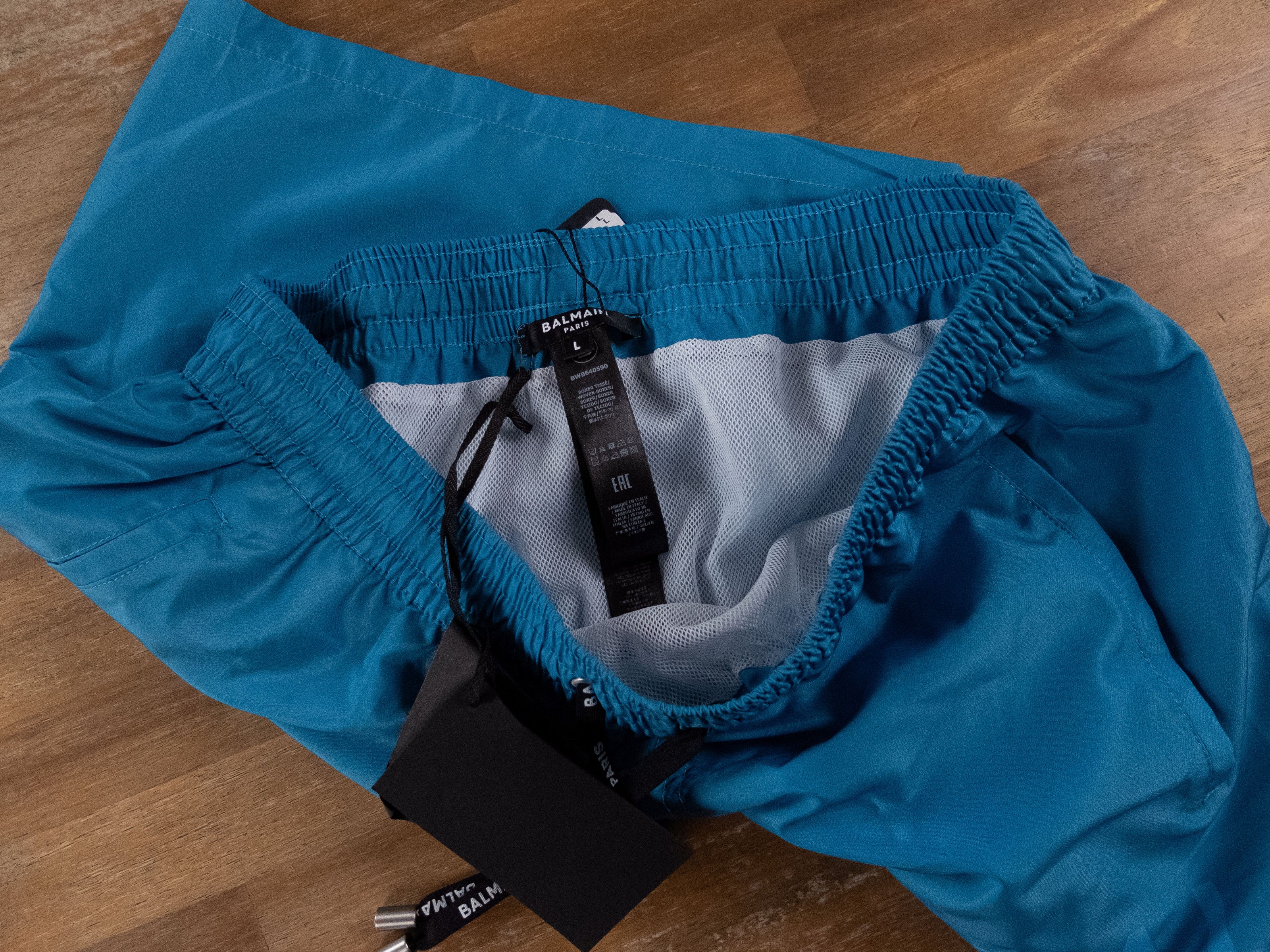 Balmain BALMAIN blue basic logo print swim shorts trunks Large Size US 34 / EU 50 - 8 Thumbnail